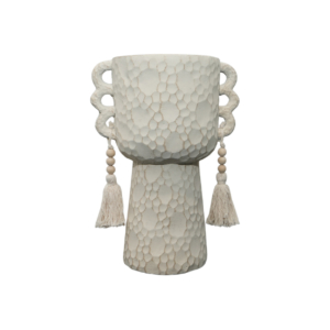 Home Decor 460279 Planter with Hanging Tassel Front View