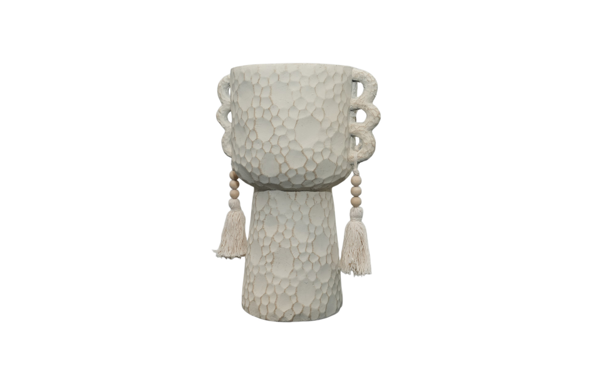 Home Decor 460279 Planter with Hanging Tassel Side View