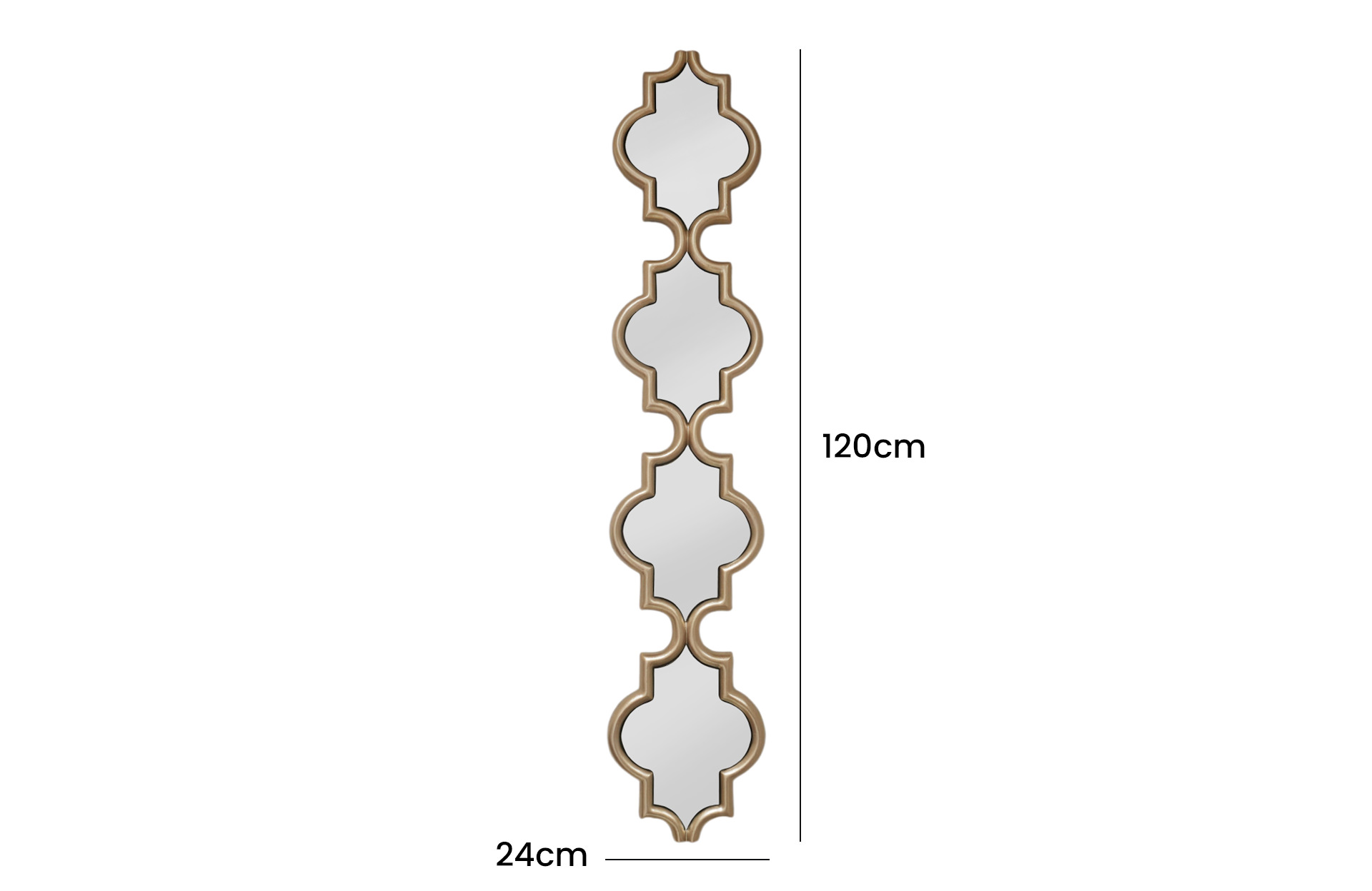 Home Decor 47637 Madlyn Long Narrow Wall Mirror Front View Size