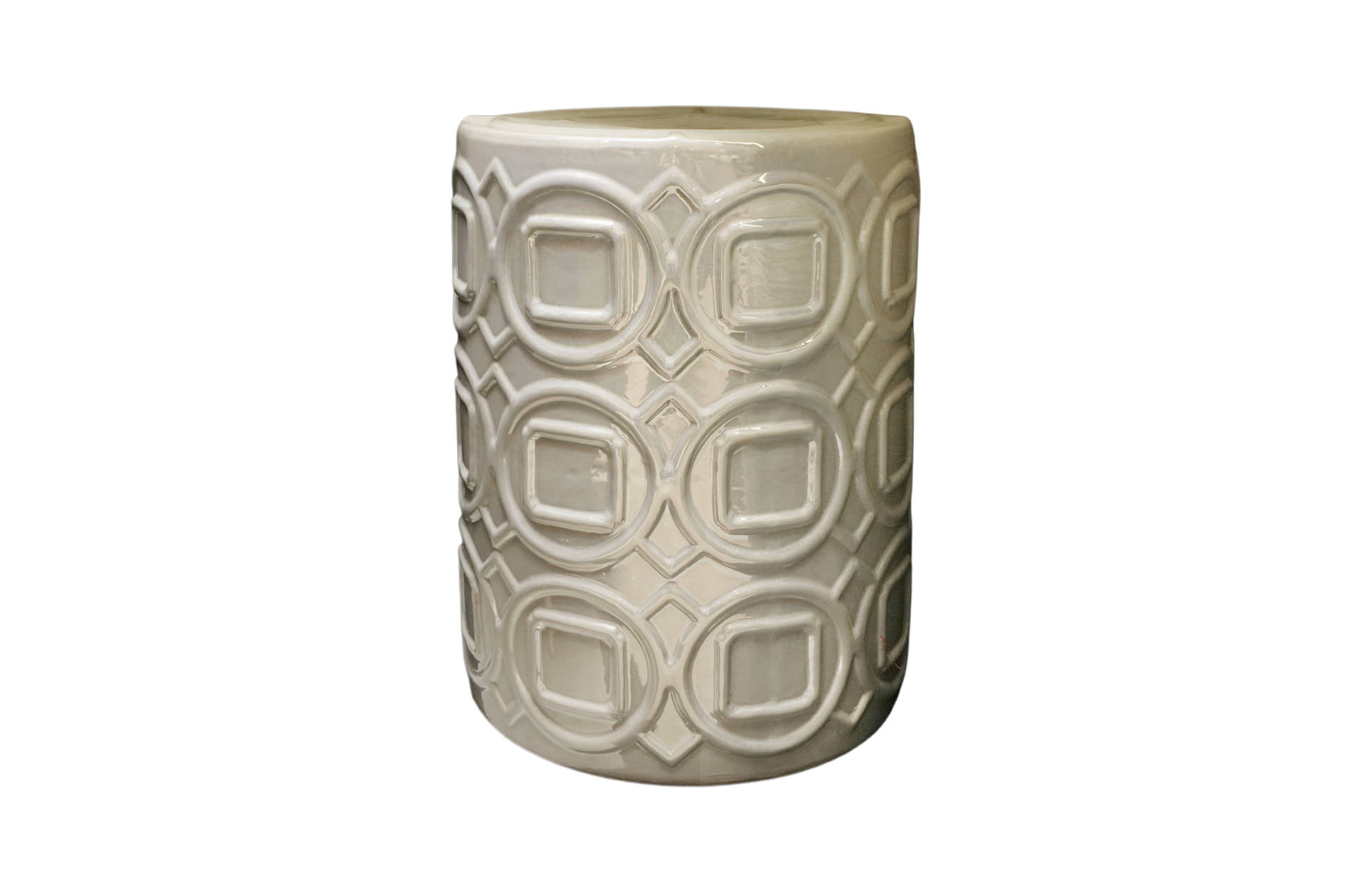 Home Decor 60080 Shelby Iridescent Glaze Ceramic Garden Stool Side View
