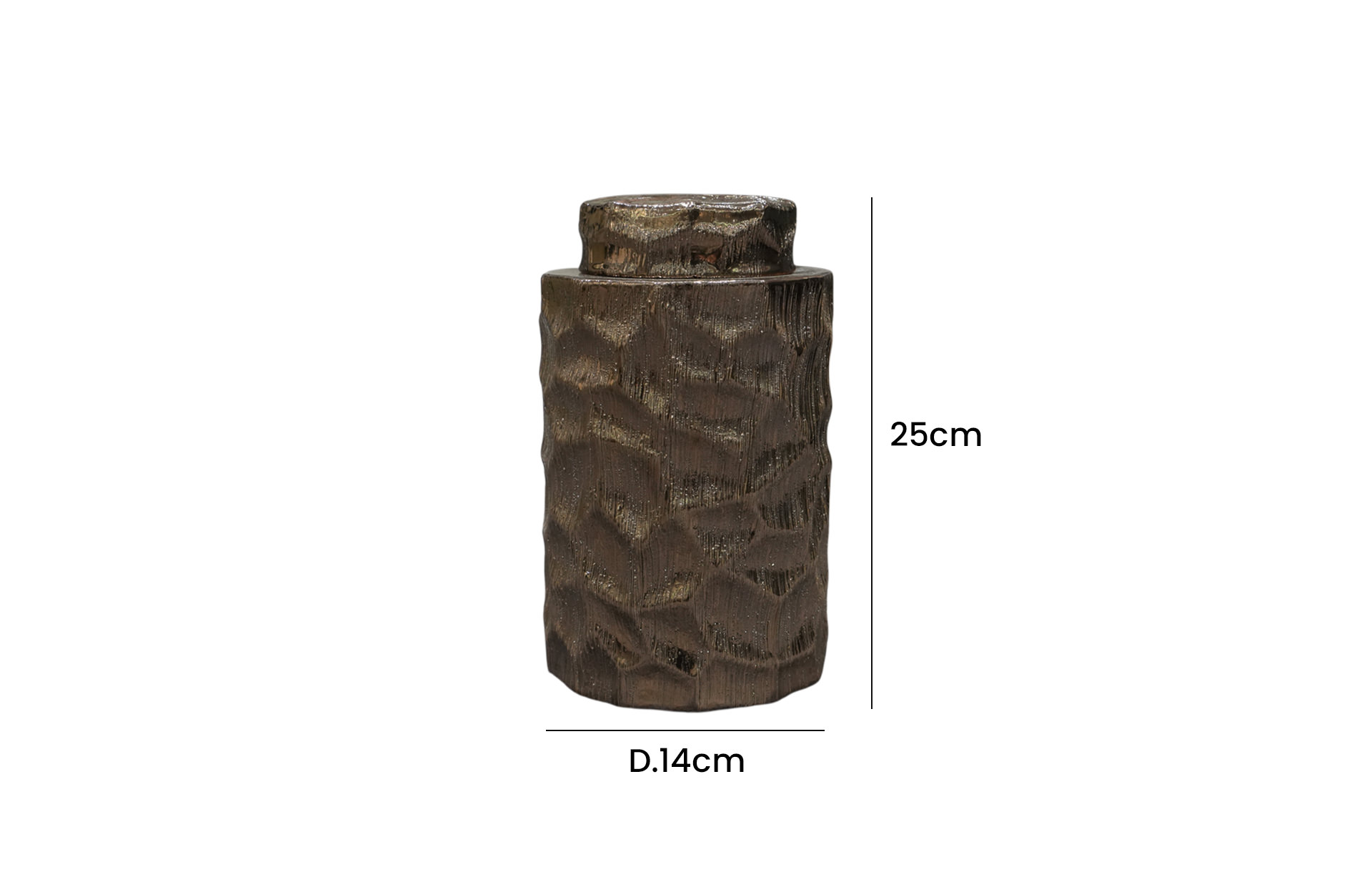 Home Decor 61006 Ceramic Lidded Jar Front View Size