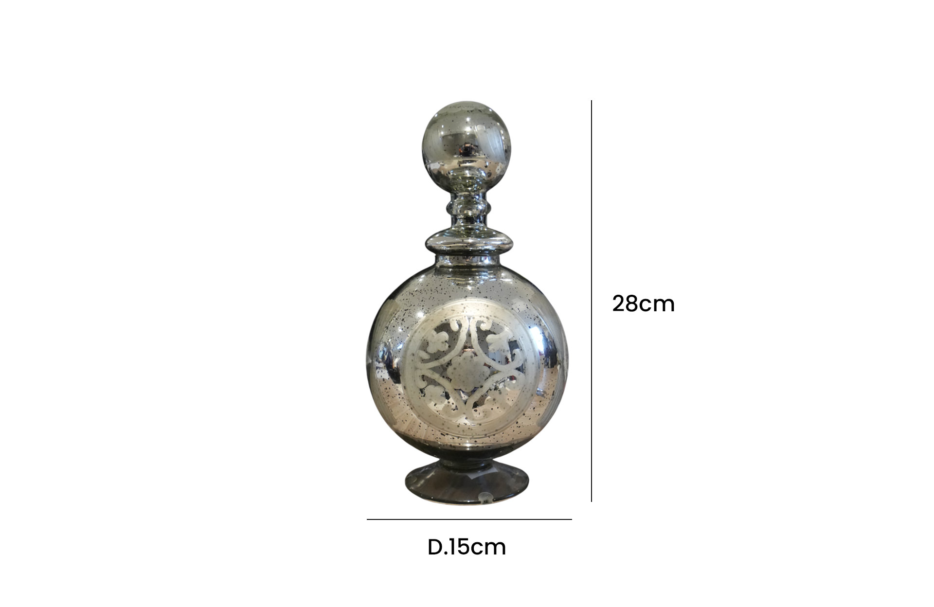 Home Decor 70445 Lidded Jar Side View Size