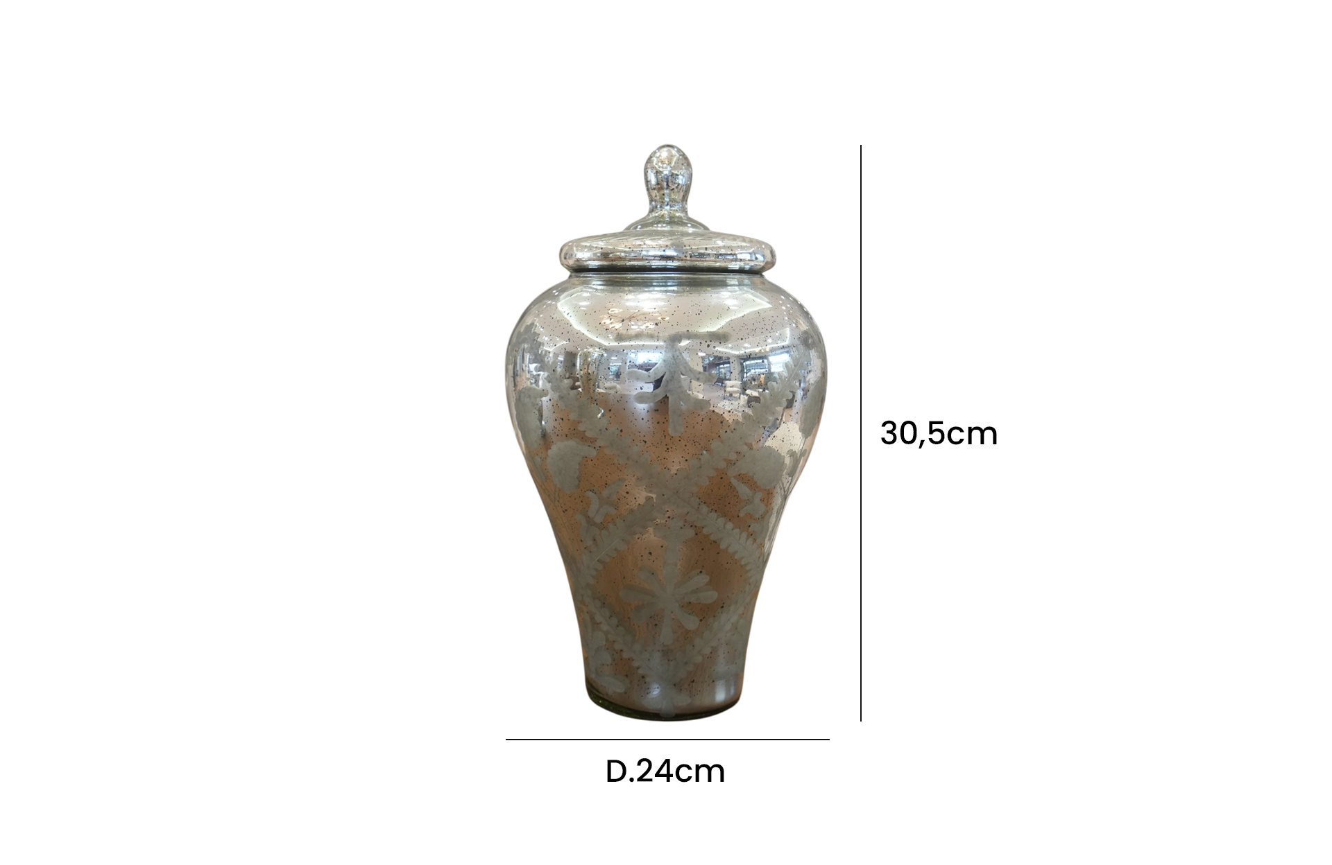 Home Decor 70452 Lidded Jar Front View Size