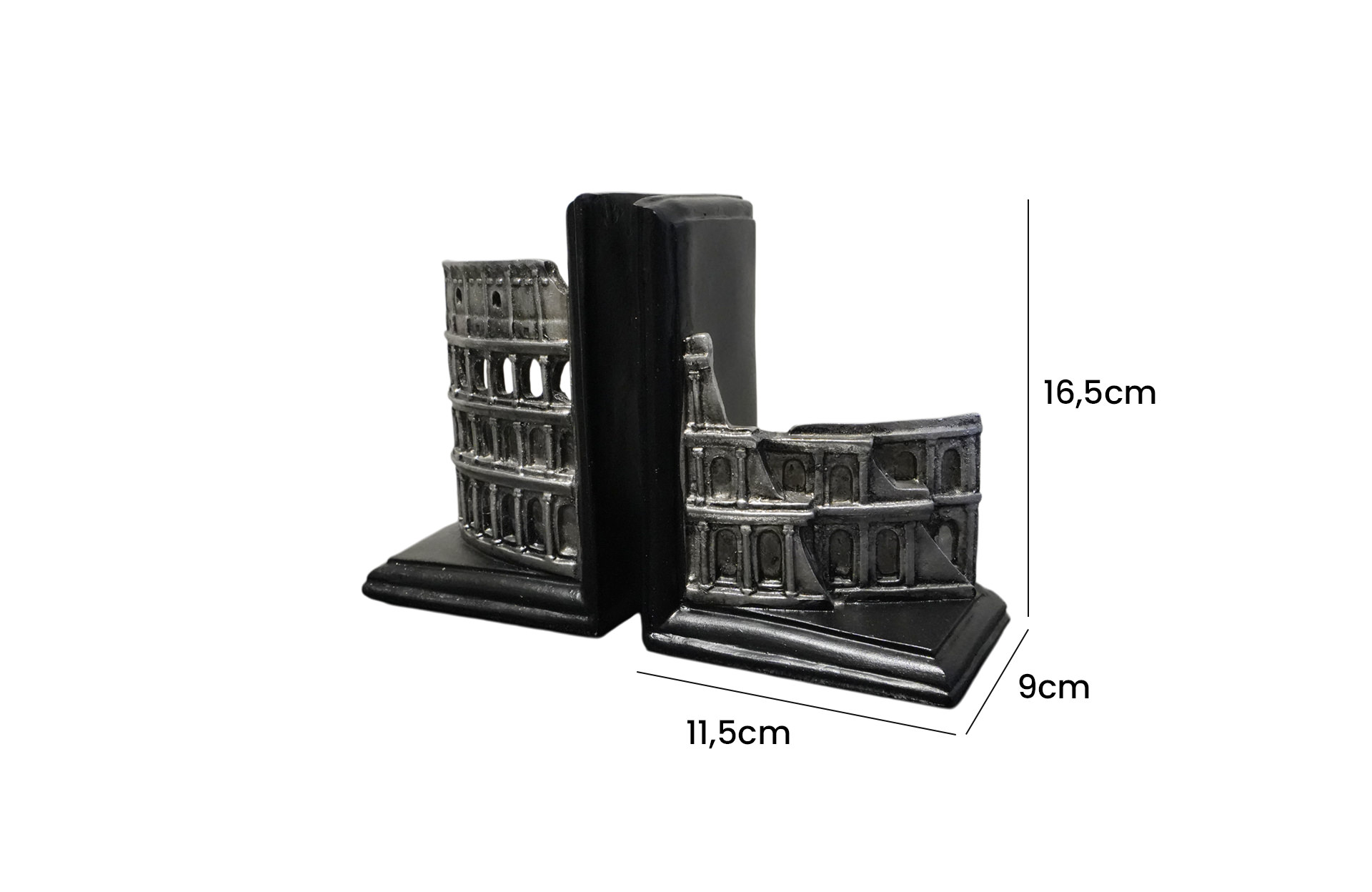 Home Decor 72421 S2 Colosseum Bookends Side View SIze