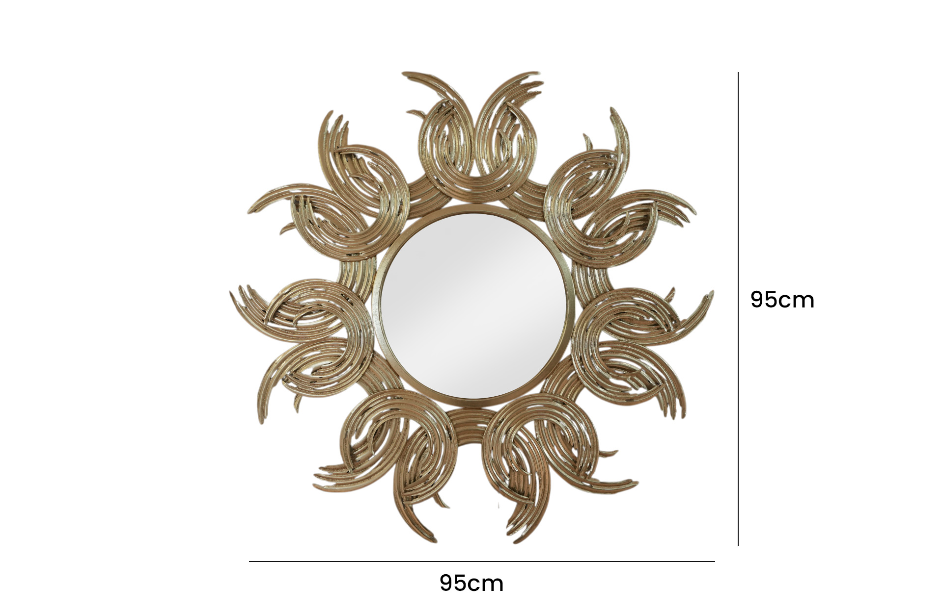 Home Decor 83436-DS Metal Mirror Front View Size