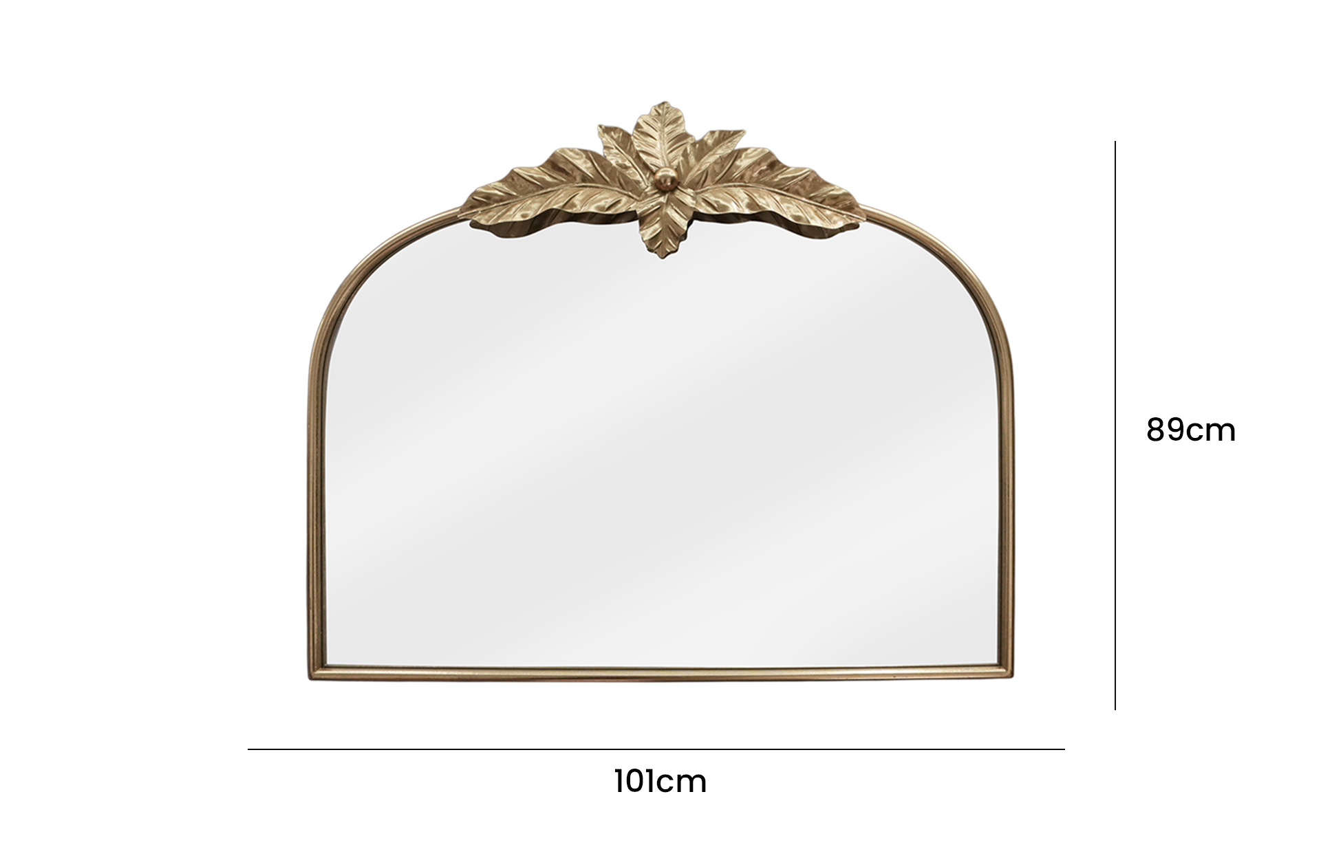Home Decor 84977-DS Metal Wall Mirror Front View Size