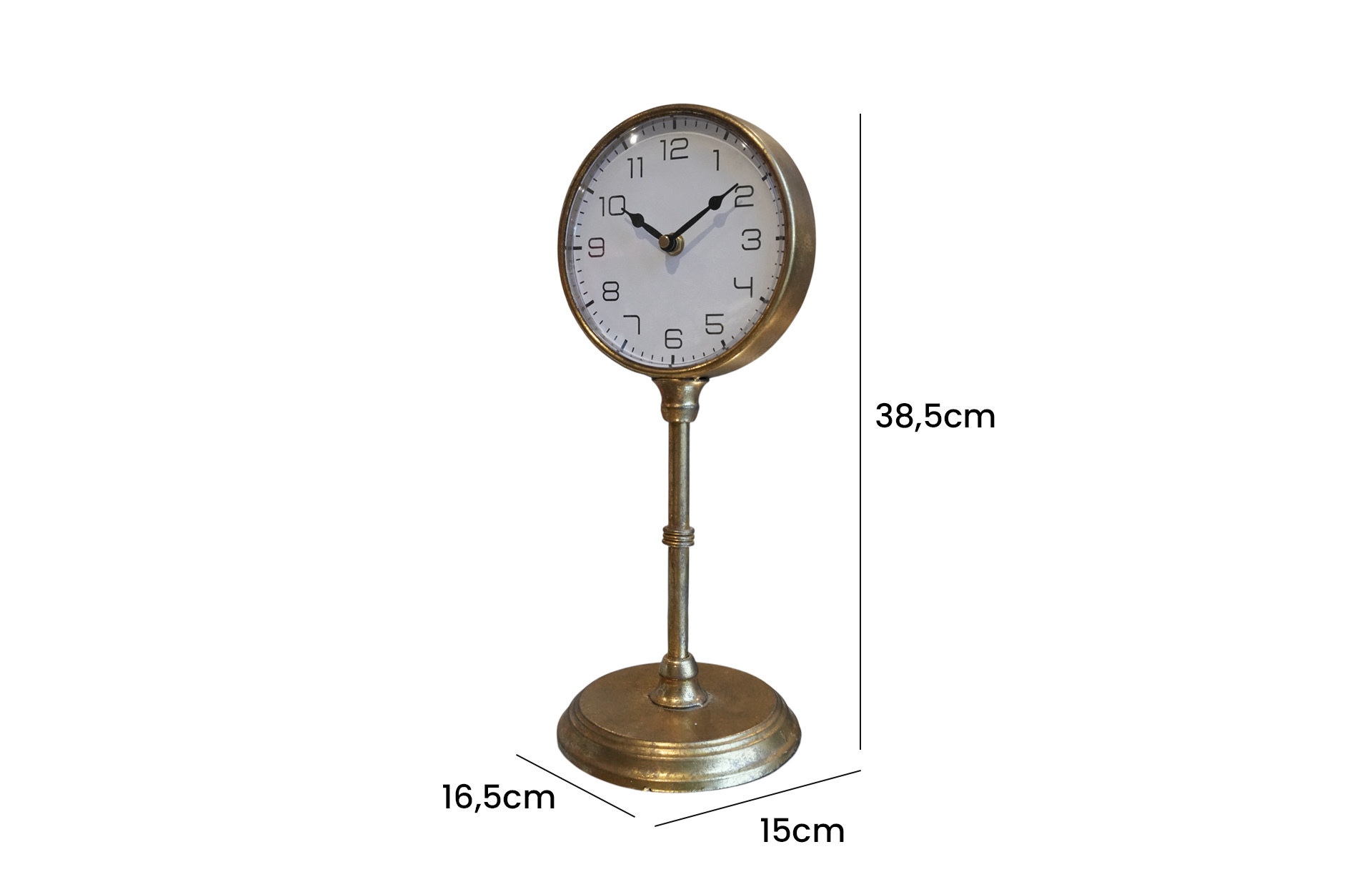 Home Decor 86698 Table Clock Side View Size