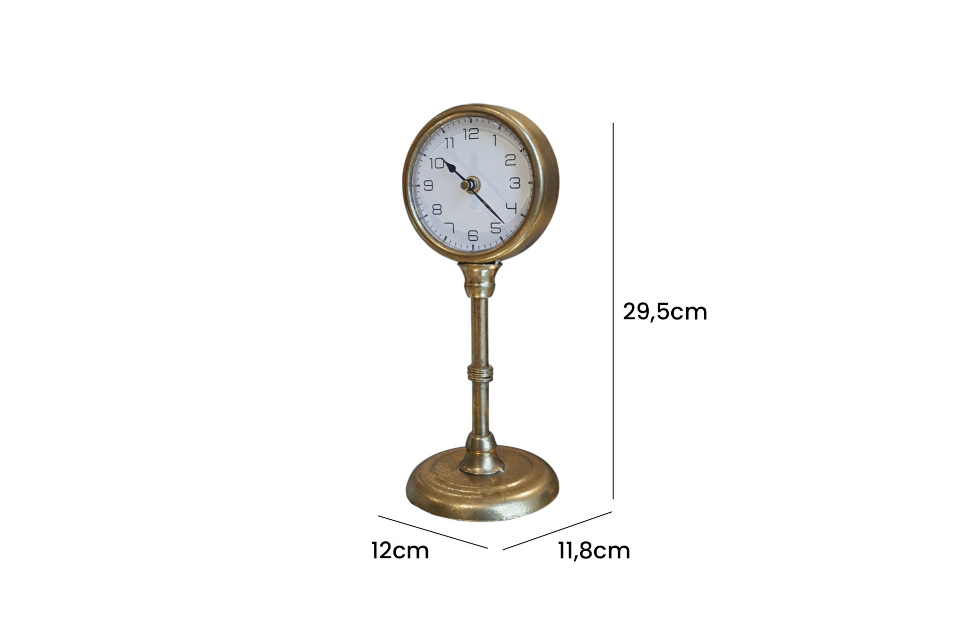 Home Decor 86699 Table Clock SIde View Size