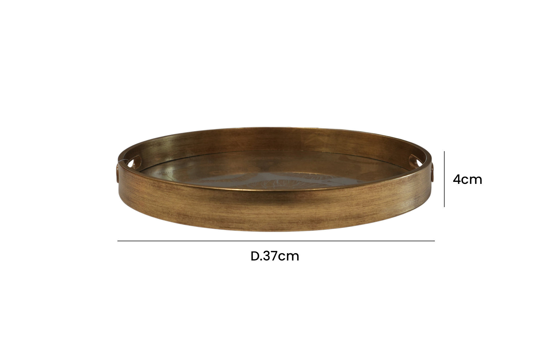 Home Decor 86740 Round Decorative Tray Small Front View Size