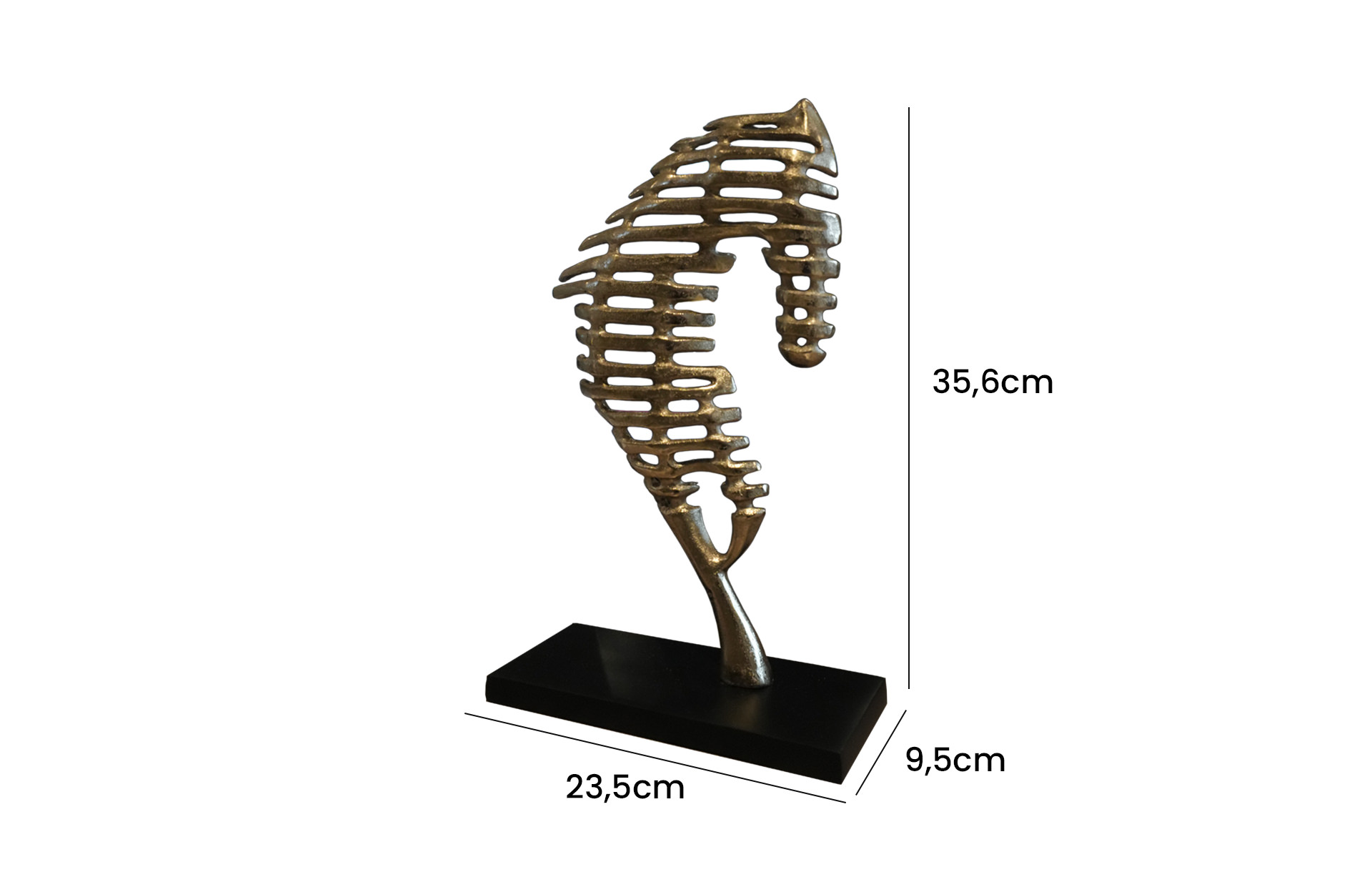 Home Decor 86870 Horse Sculpture On Stand Side View Size