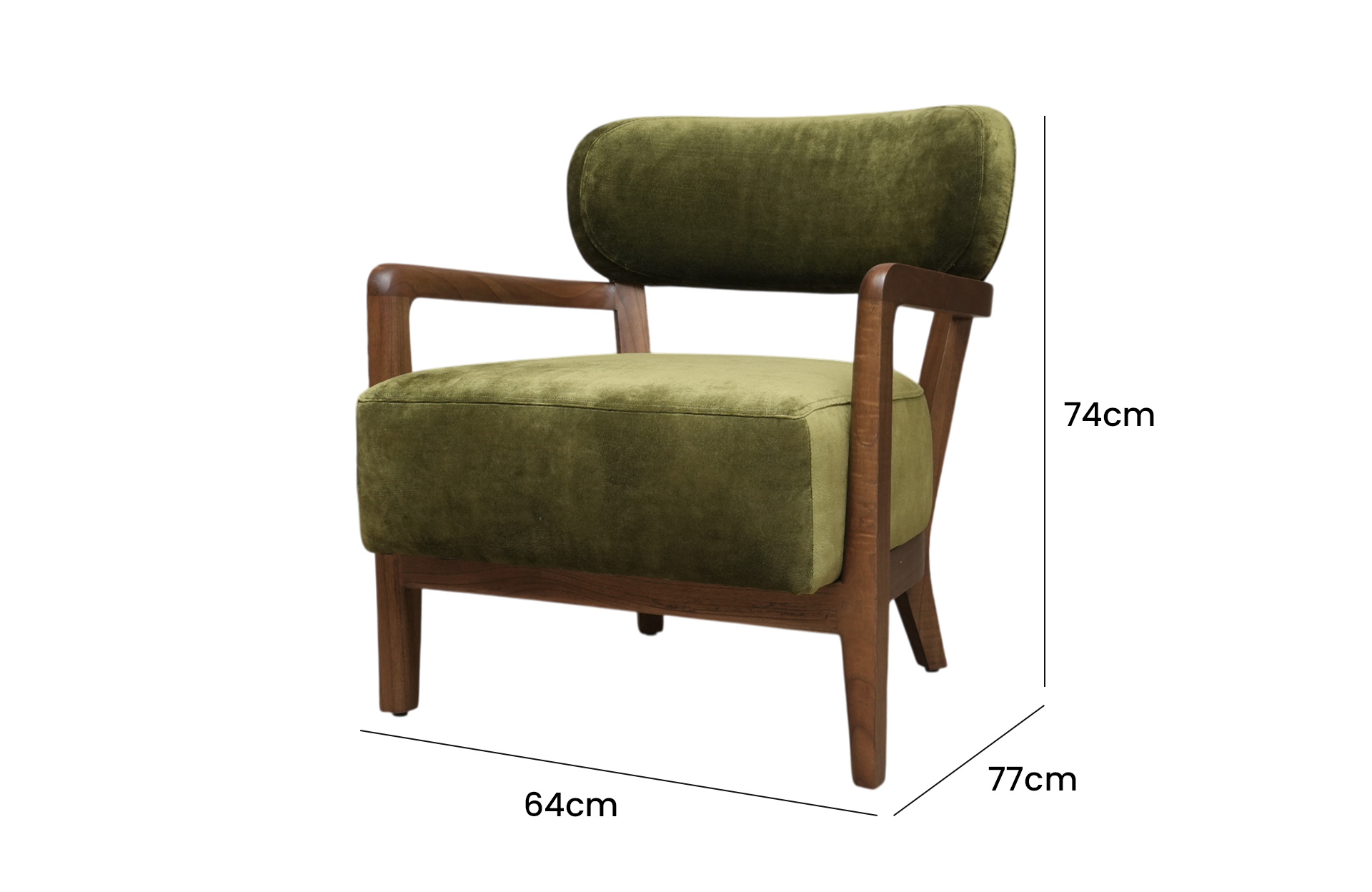 Home Decor Armchair Loula A 12 Cactus Side View Size