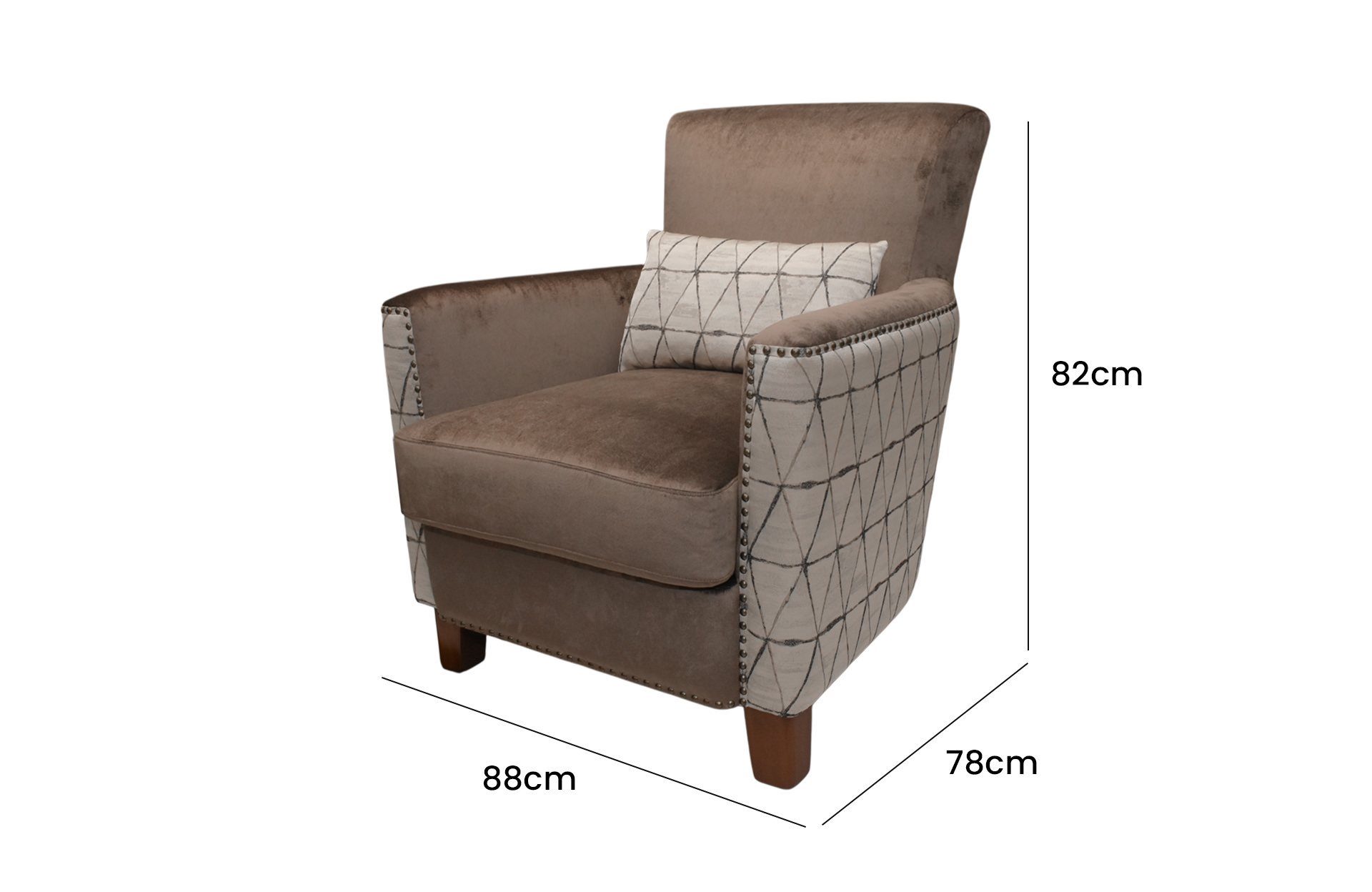 Home Decor Bailey Single HS 210 (Mushroom) Side View Size