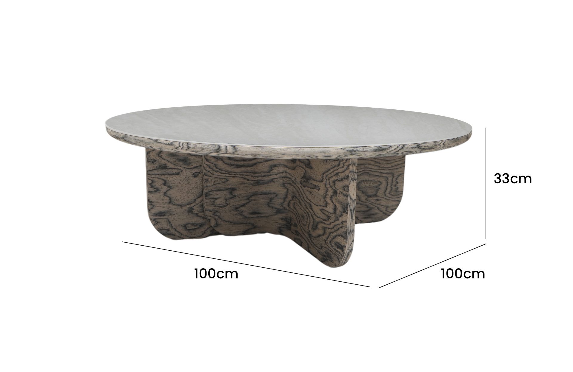 Home Decor Coffee Table 072E1.0 Side View Size
