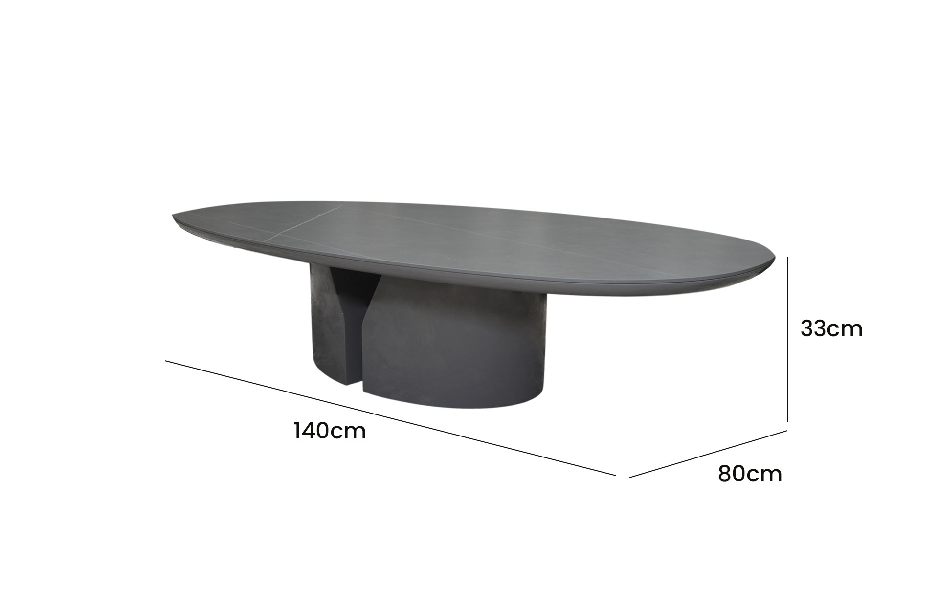 Home Decor Coffee Table 989A1.4 Side View Size