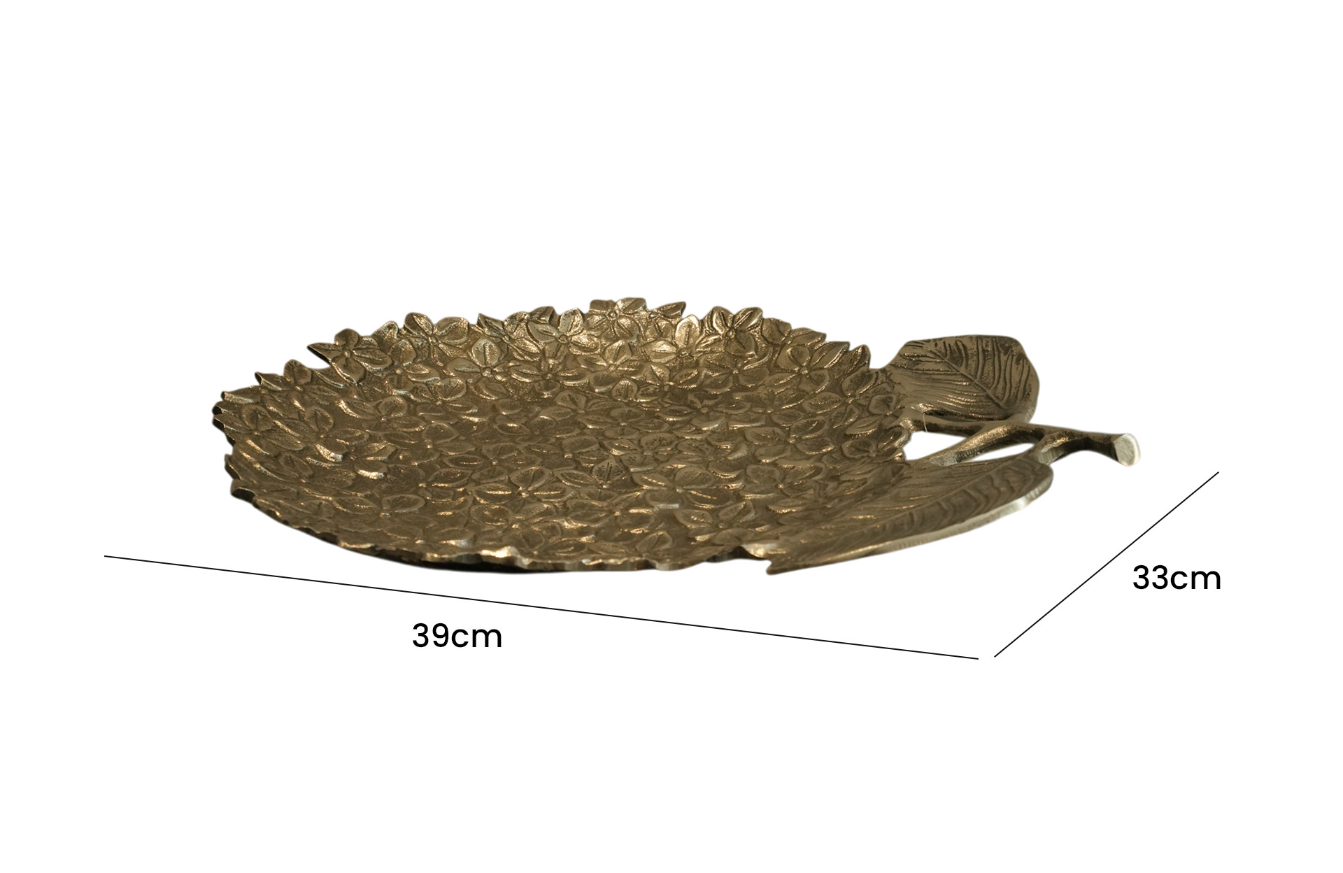 Home Decor D5577 Floral Decorative Plate Side View Size