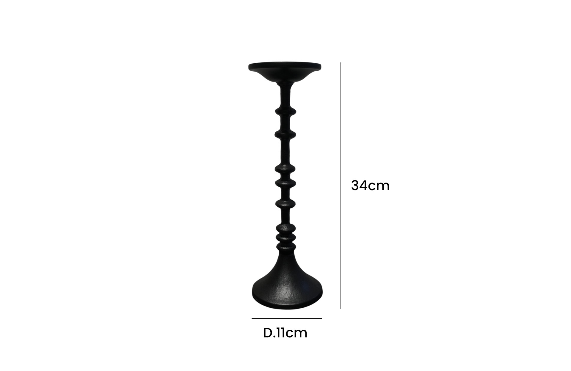 Home Decor D6074 Candle Holder Front View Size