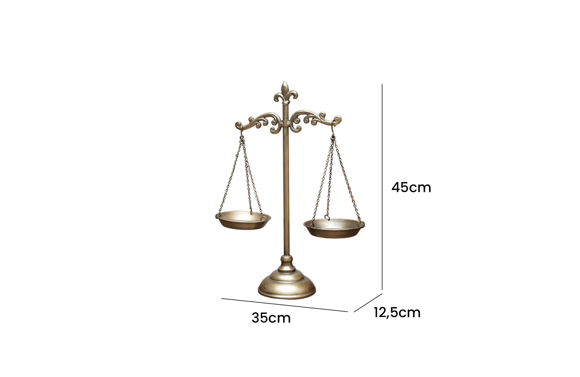 Home Decor D8635 Balance Scale Decor Side View Size