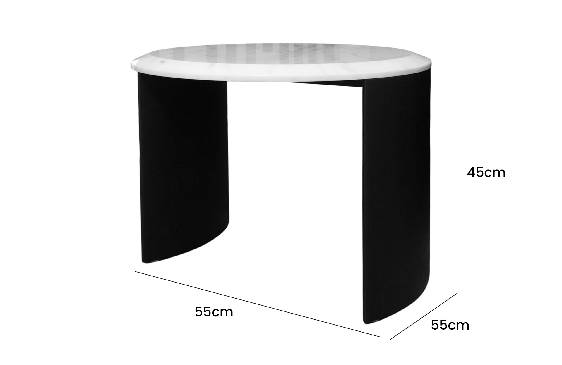 Home Decor End Table 023B0.55 Side View Size
