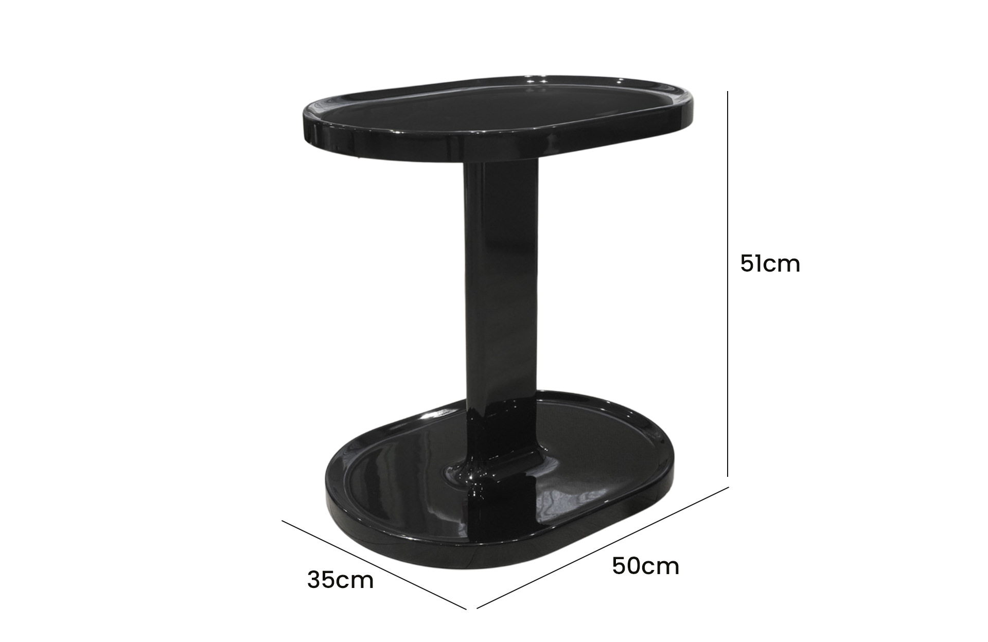 Home Decor End Table ND976B0.5 Side View Size