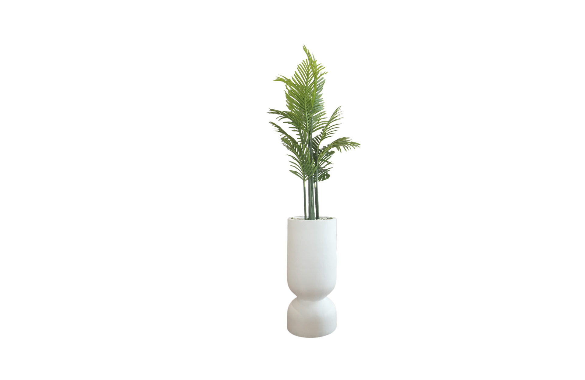 Home Decor GCR316S Vase Small White Doff & Palem 150 Front View