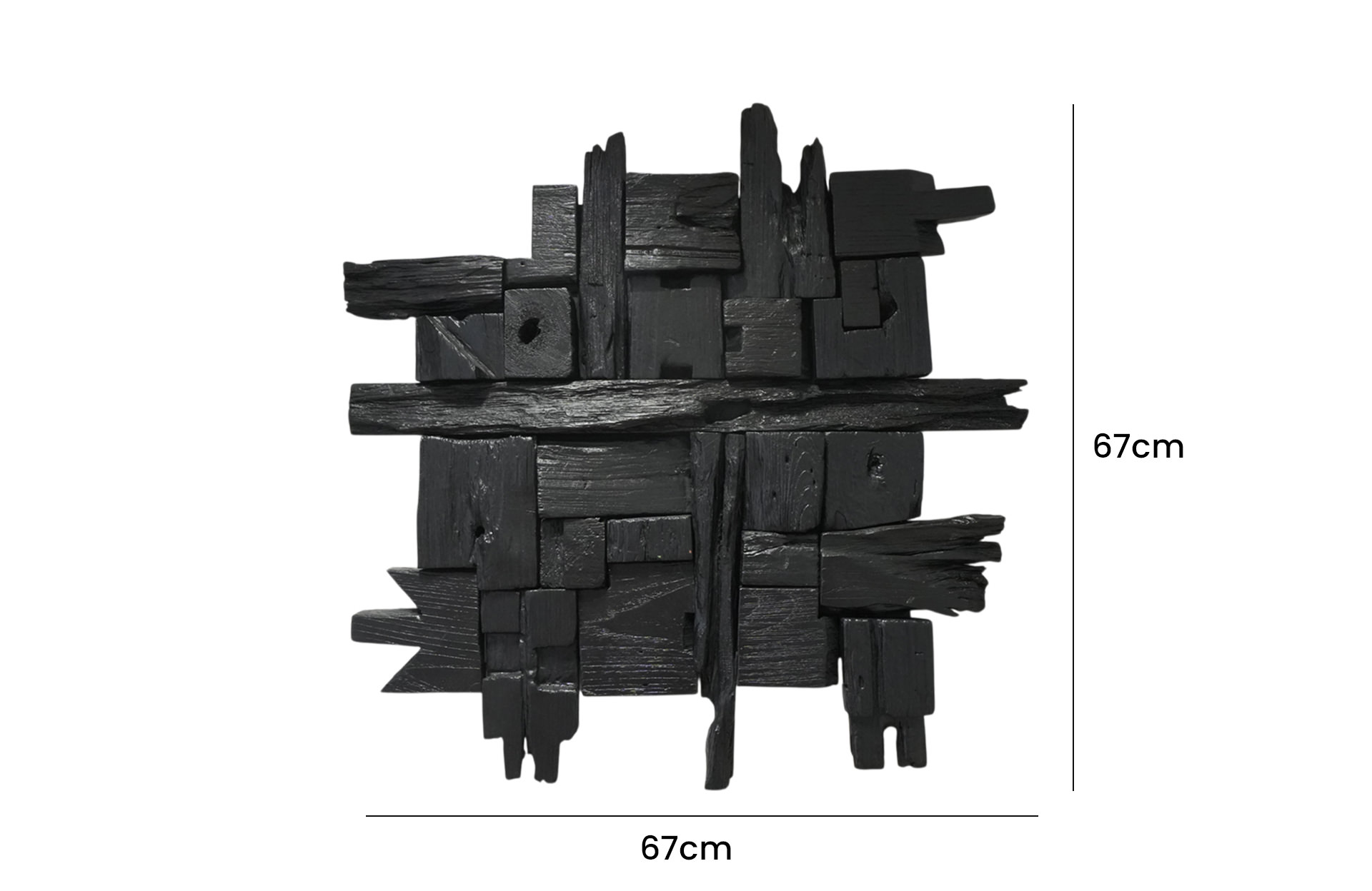 Home Decor Geryon Wood RW 07 Black-A Front View SIze