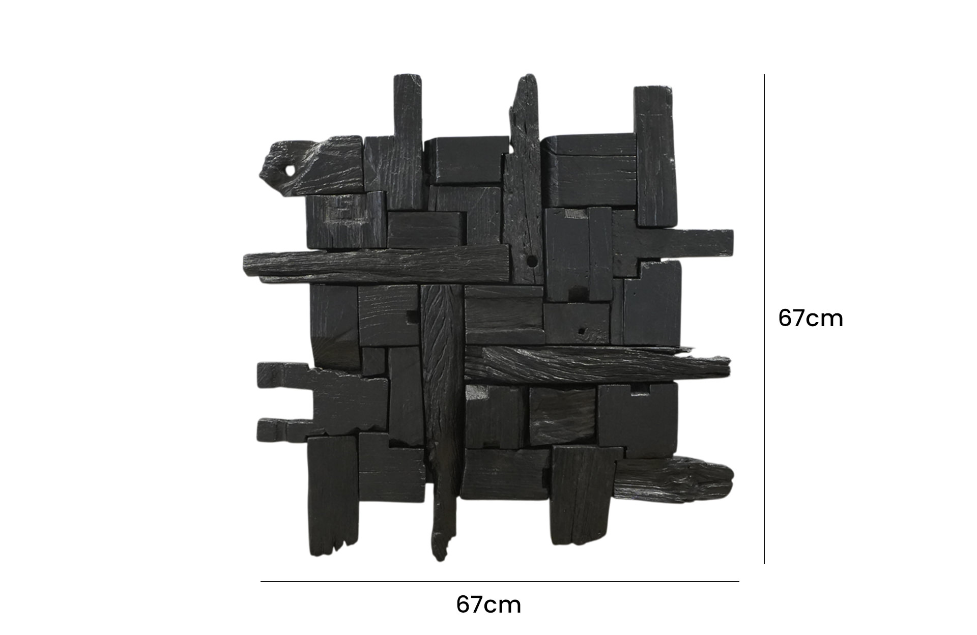 Home Decor Geryon Wood RW 07 Black-B Front View Size