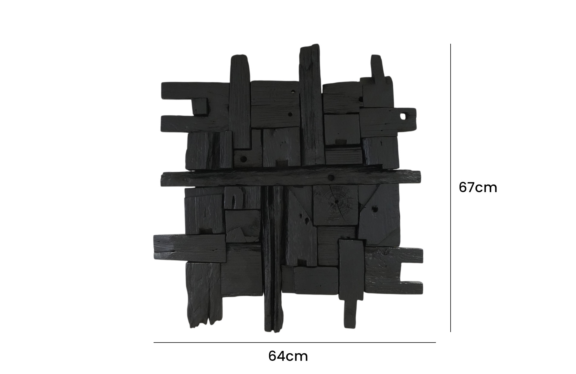 Home Decor Geryon Wood RW 07 Black-C Front View Size