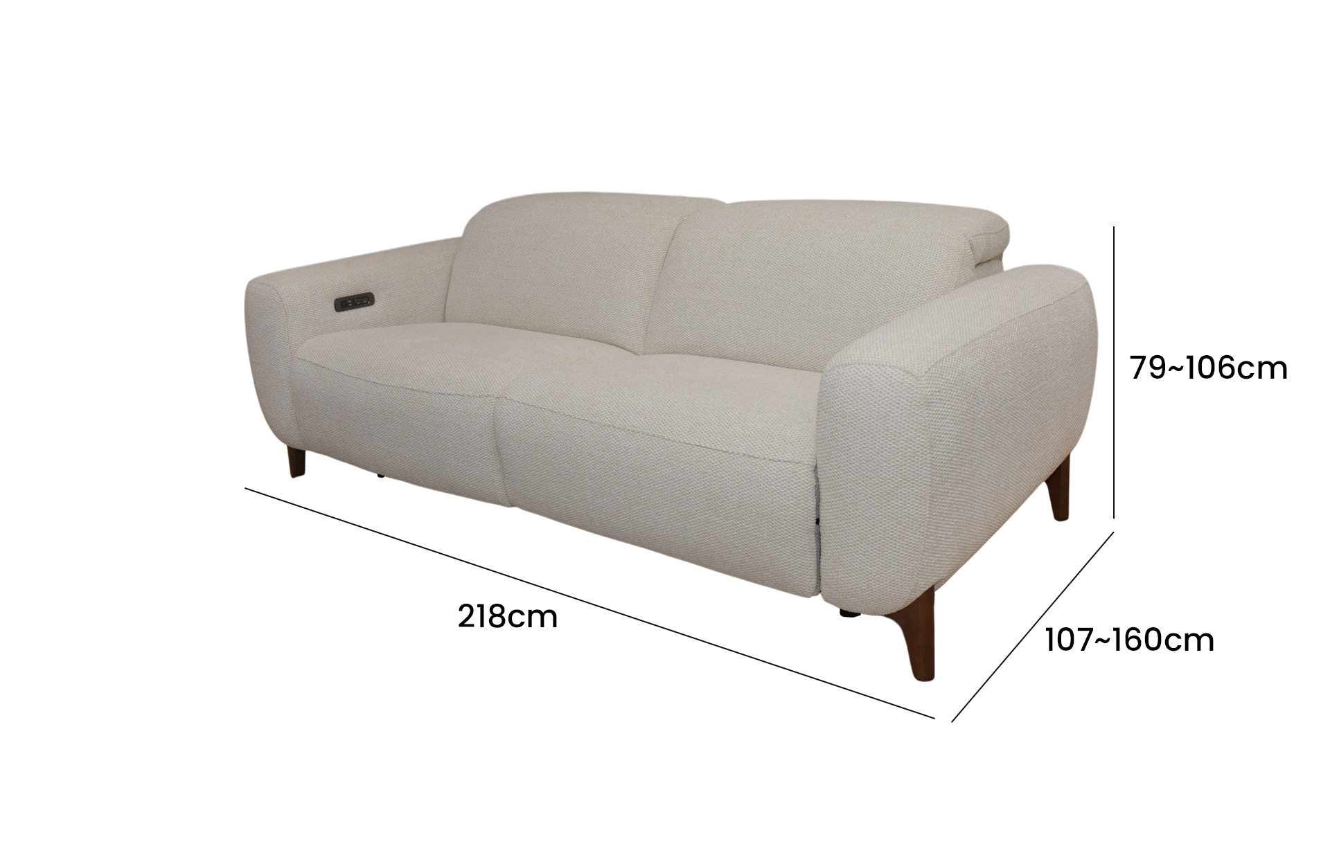 Home Decor Haven Sofa KM.7973 Side View 1 Size