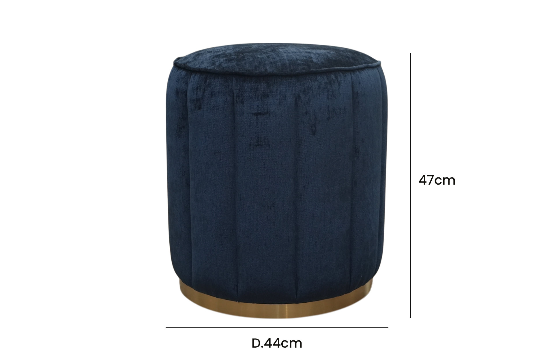 Home Decor Jiaho Small Ottoman B14 Navy Front View Size