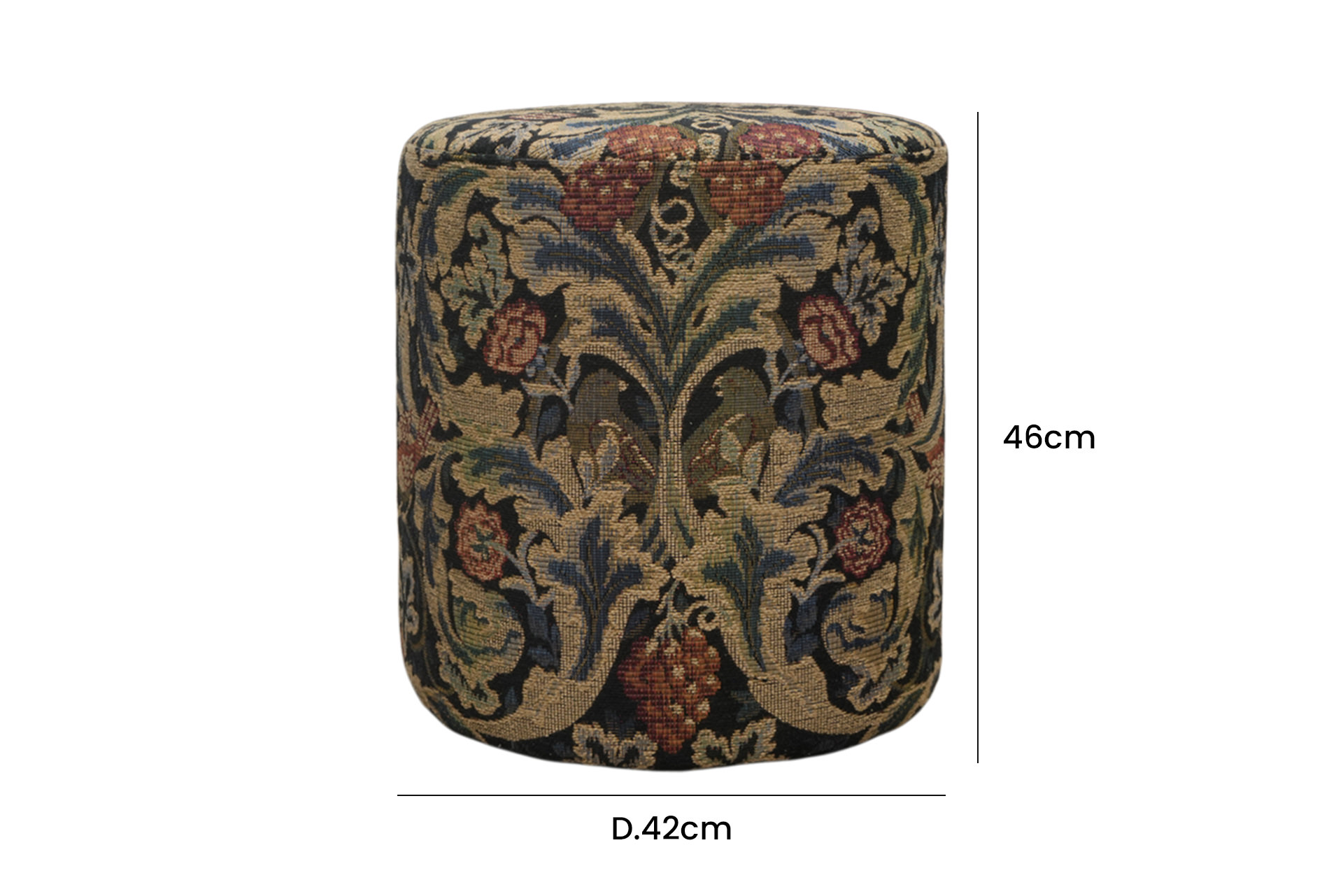 Home Decor Marrouna Stool HTE Jewel Front View SIze