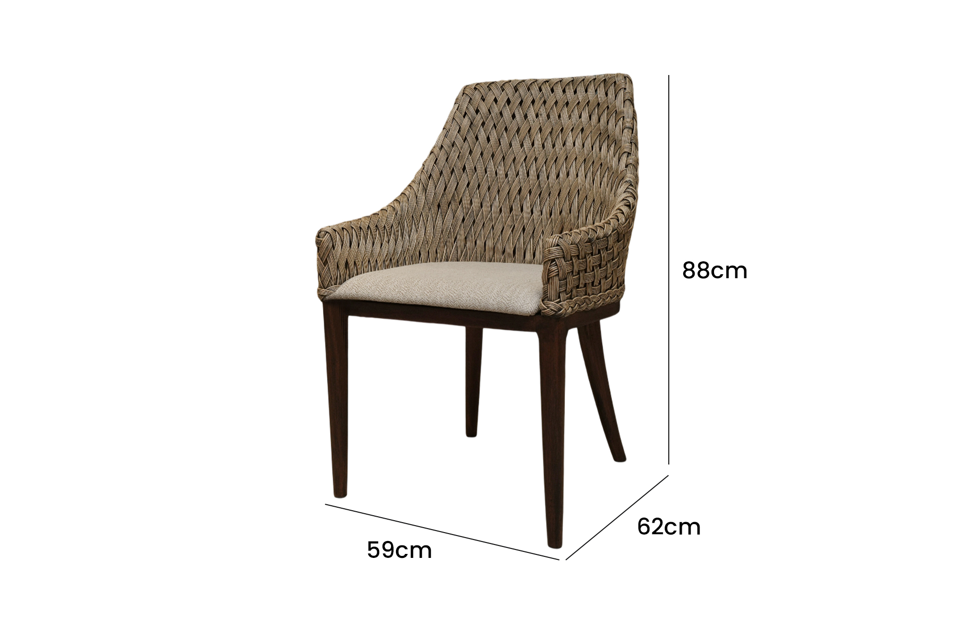 Home Decor Nashville Pitrit Dining Chair Side View Size