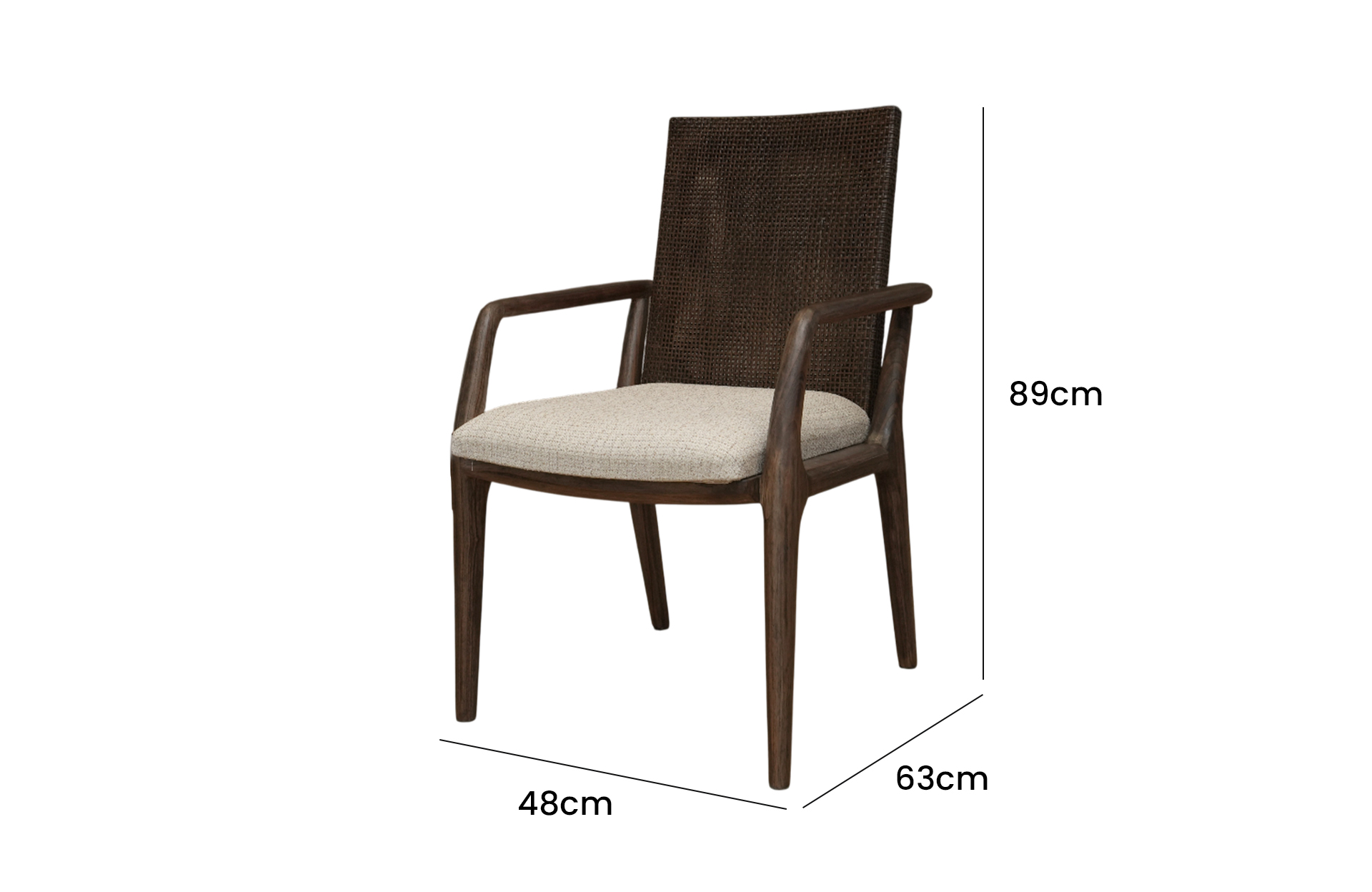 Home Decor New Guinea Dining Chair Side View Size