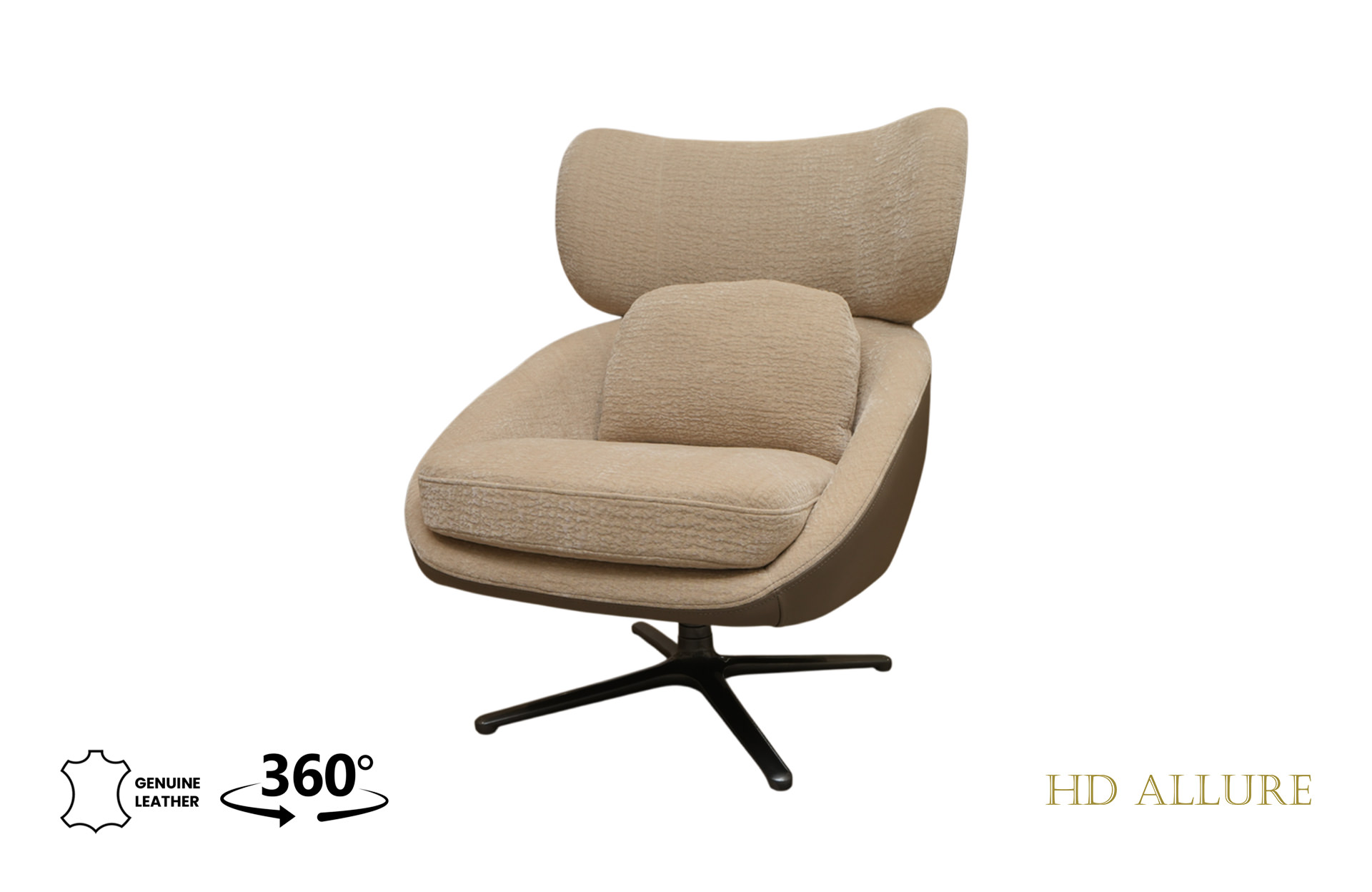 Home Decor Nido Swivel Armchair KF-A2386B Side View