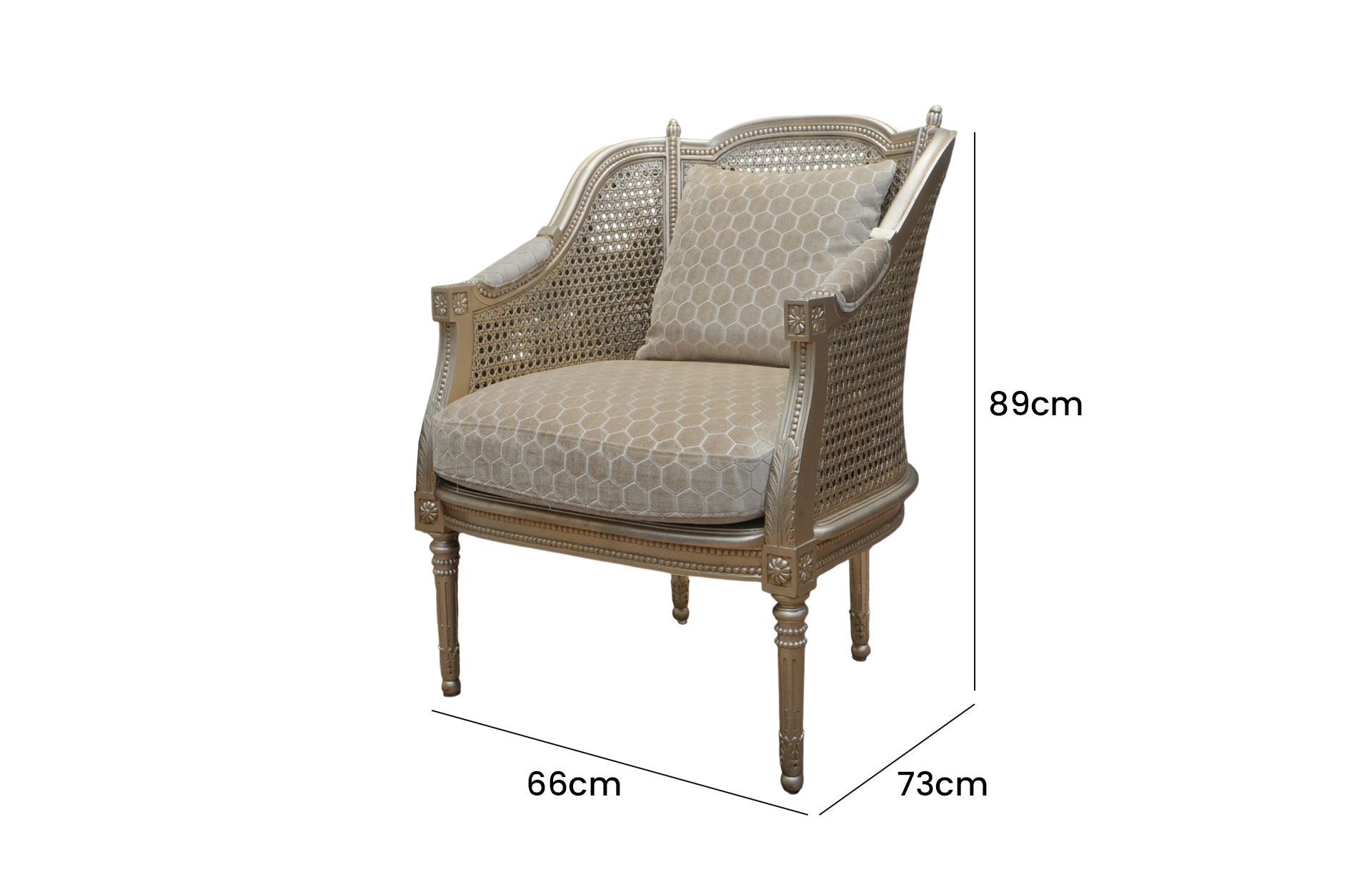 Home Decor Parling Armchair CV 8290A-142 SIde View Size