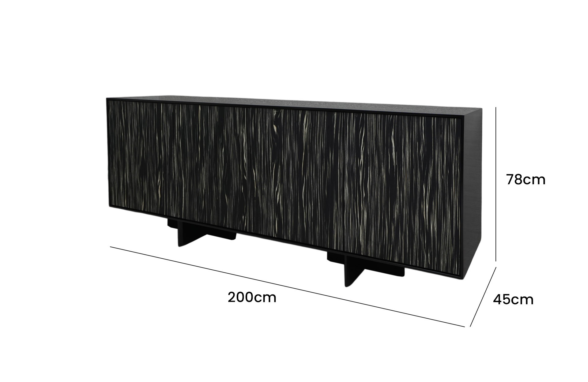 Home Decor Sideboard 072M2.0 Side View Size