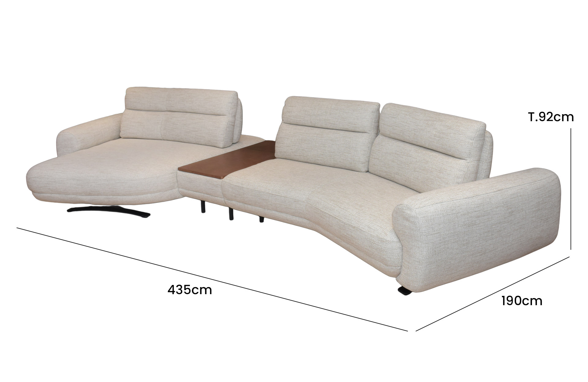 Home Decor Zion Modular Sofa KF-9100 SET Side View Size