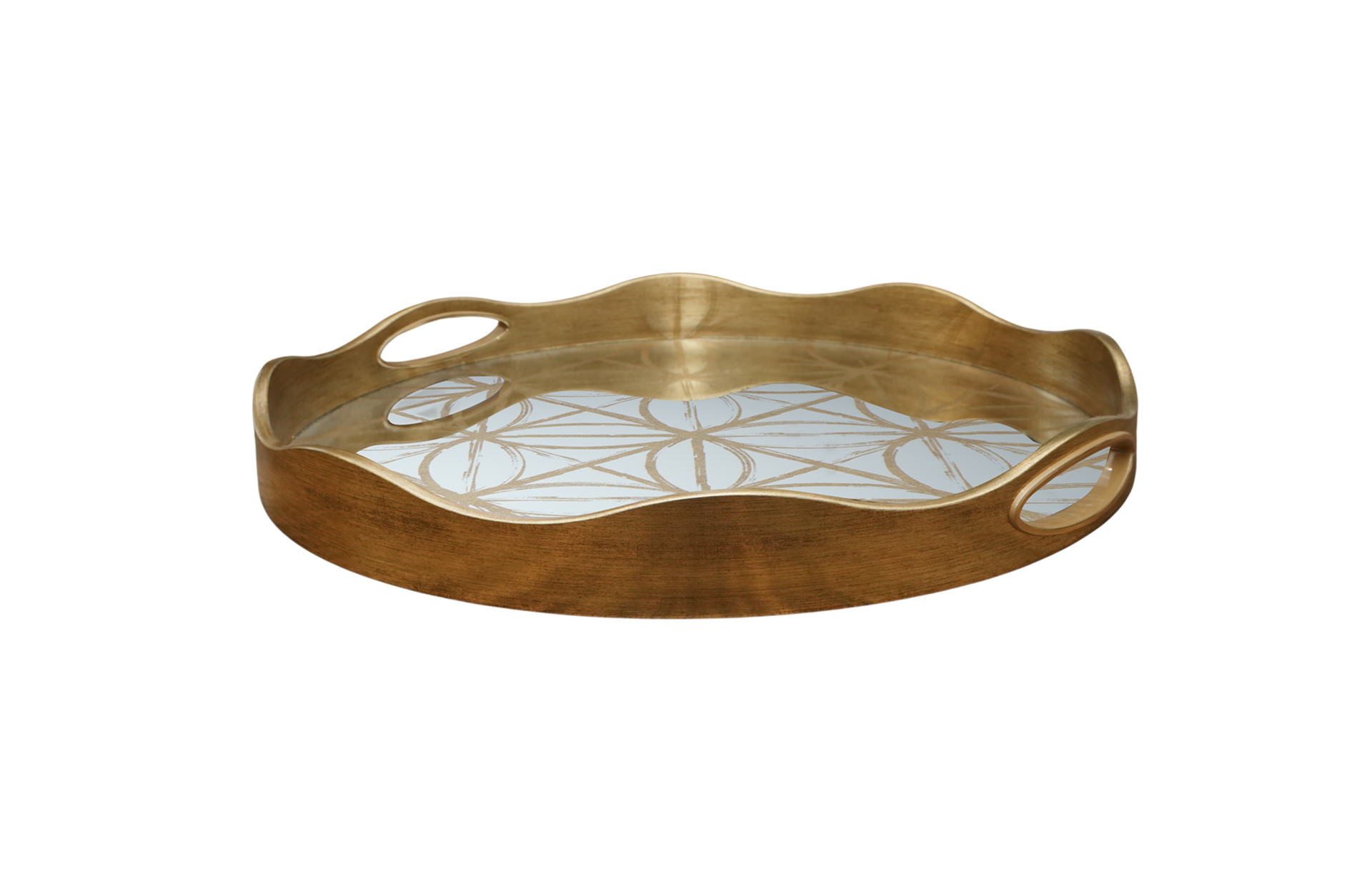 Home Decor 86755 Round Decorative Tray Large Side View