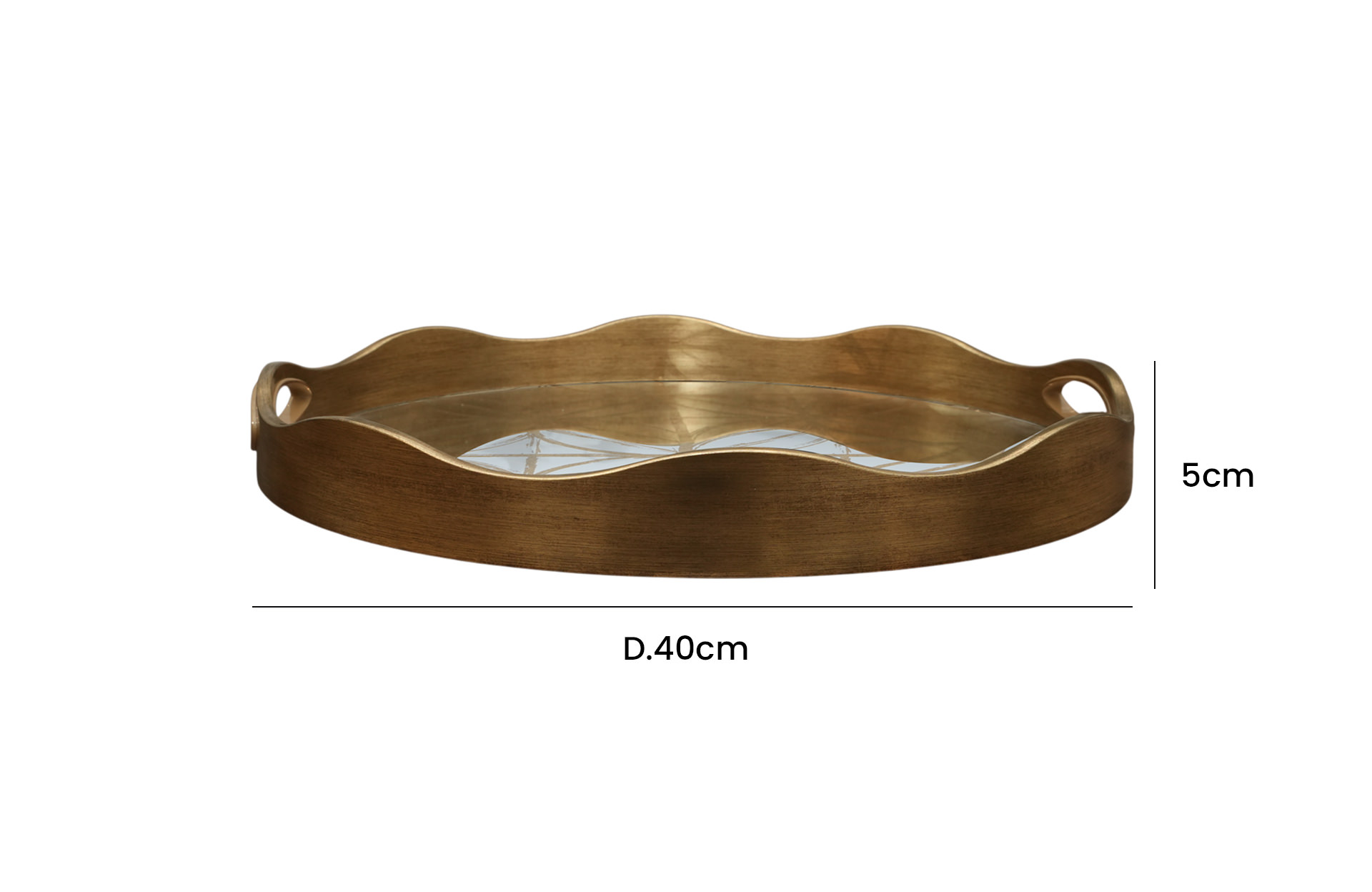 Home Decor 86755 Round Decorative Tray Large Front View Size