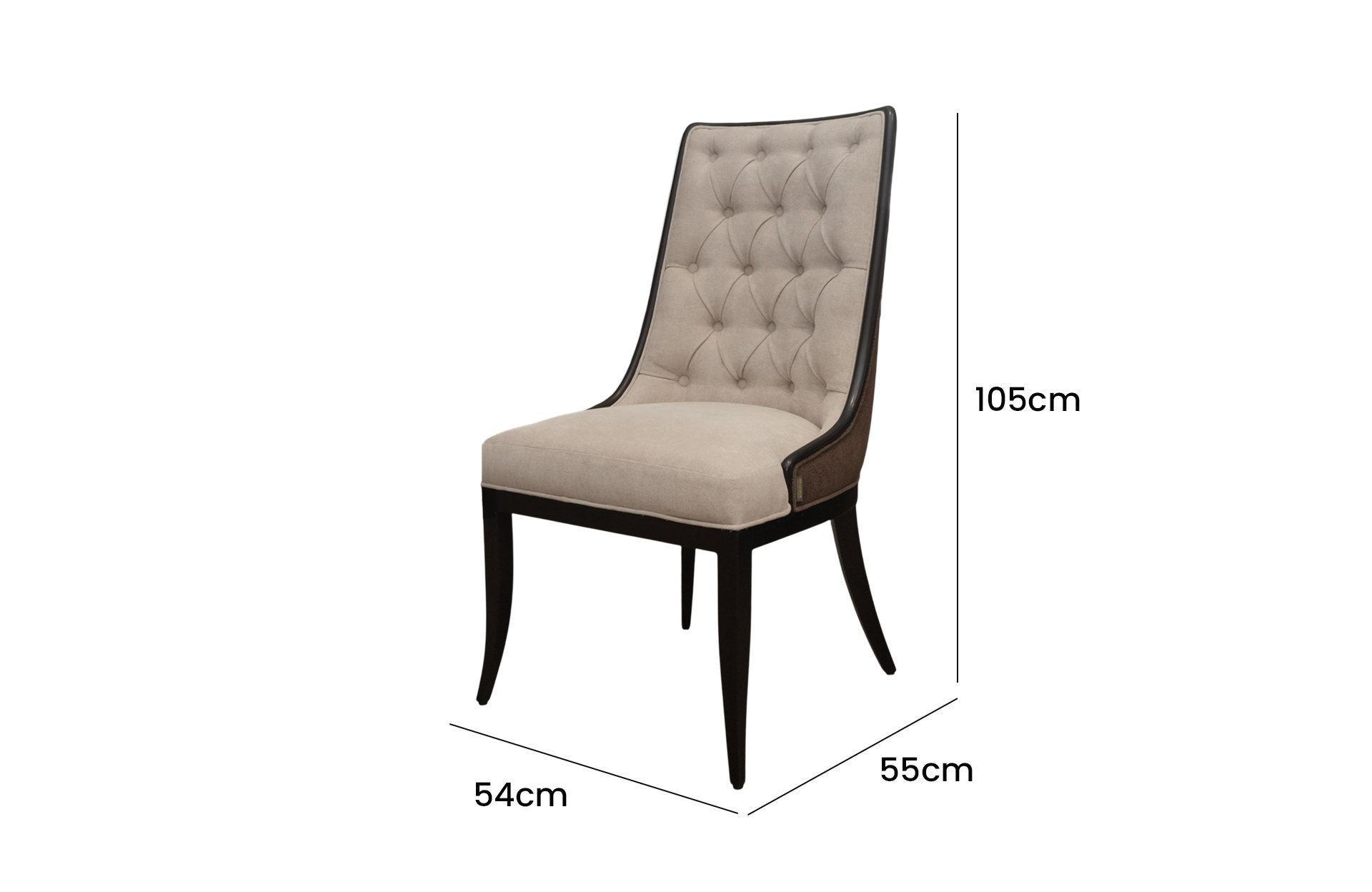 Home Decor Archelle BR Dining Chair CF 01 - MFNS Brown (Large) Side View Size