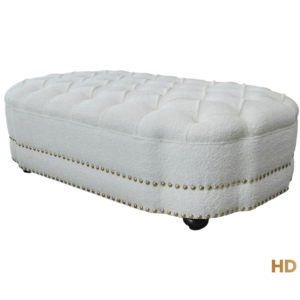 Decor Home Dorothy Ottoman MO Snow Side View