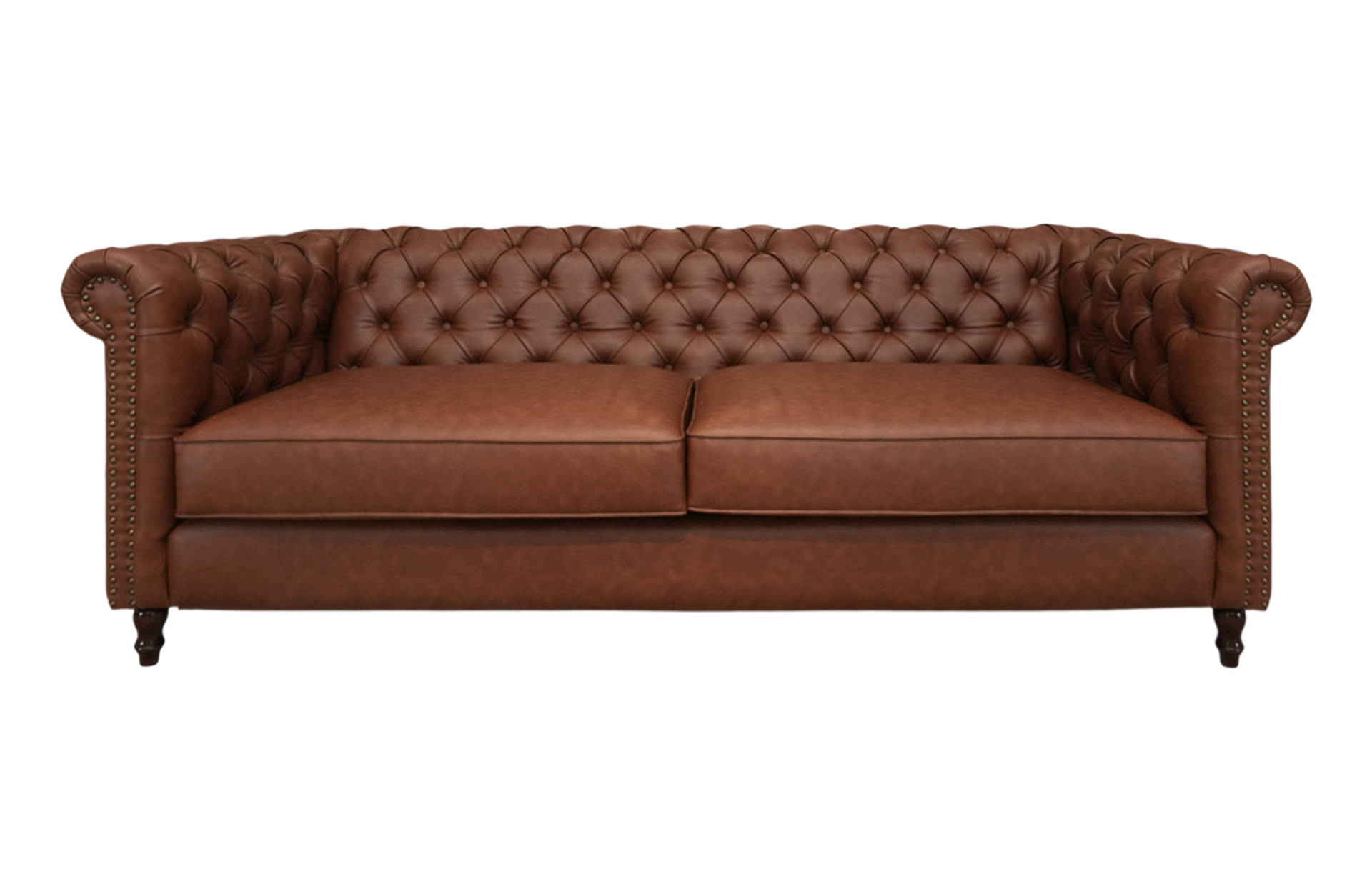 Home Decor Duke Chesterfield Sofa HM Brownie Front View