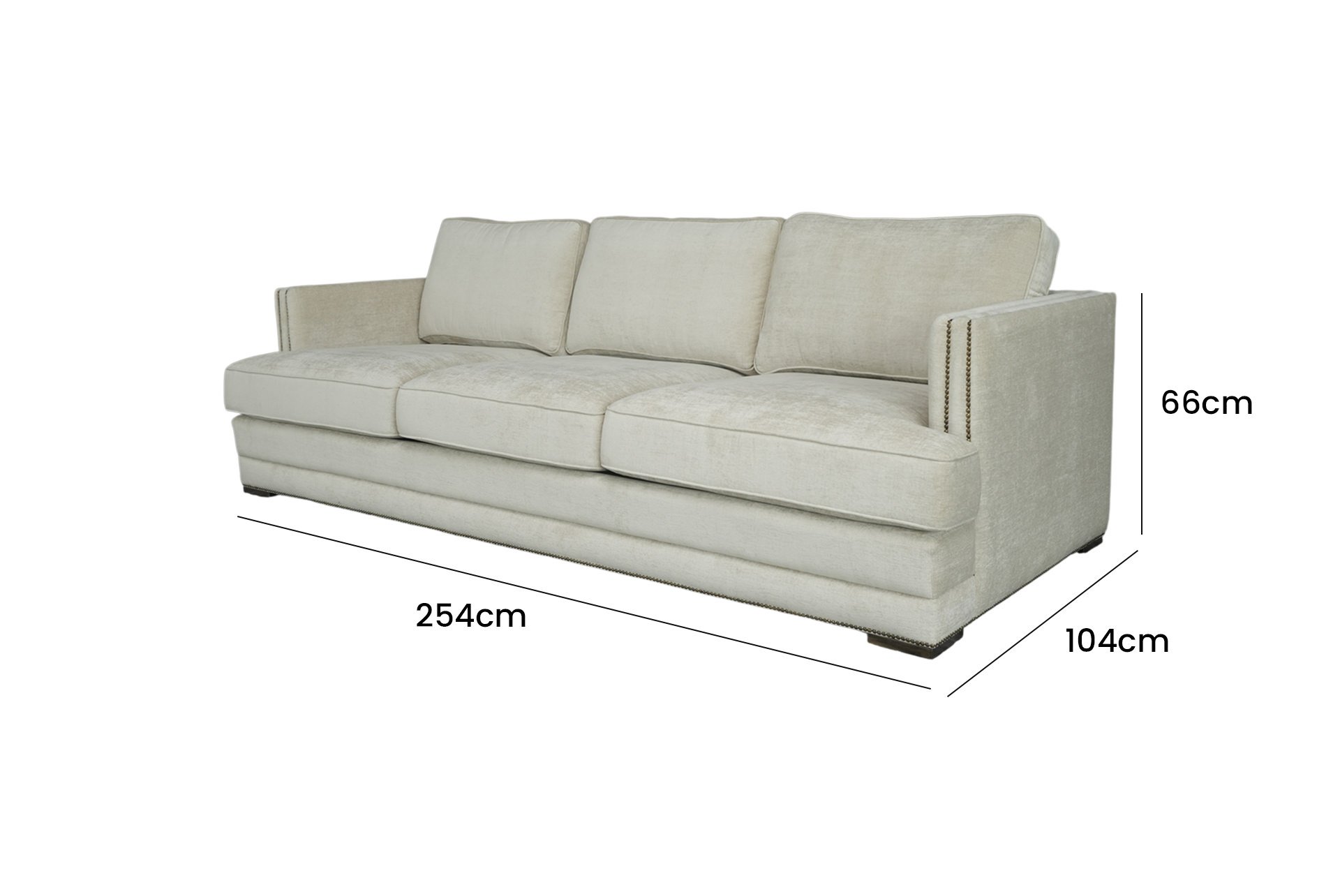 Home Decor Mink Sofa MH Beige Depple Side View Size