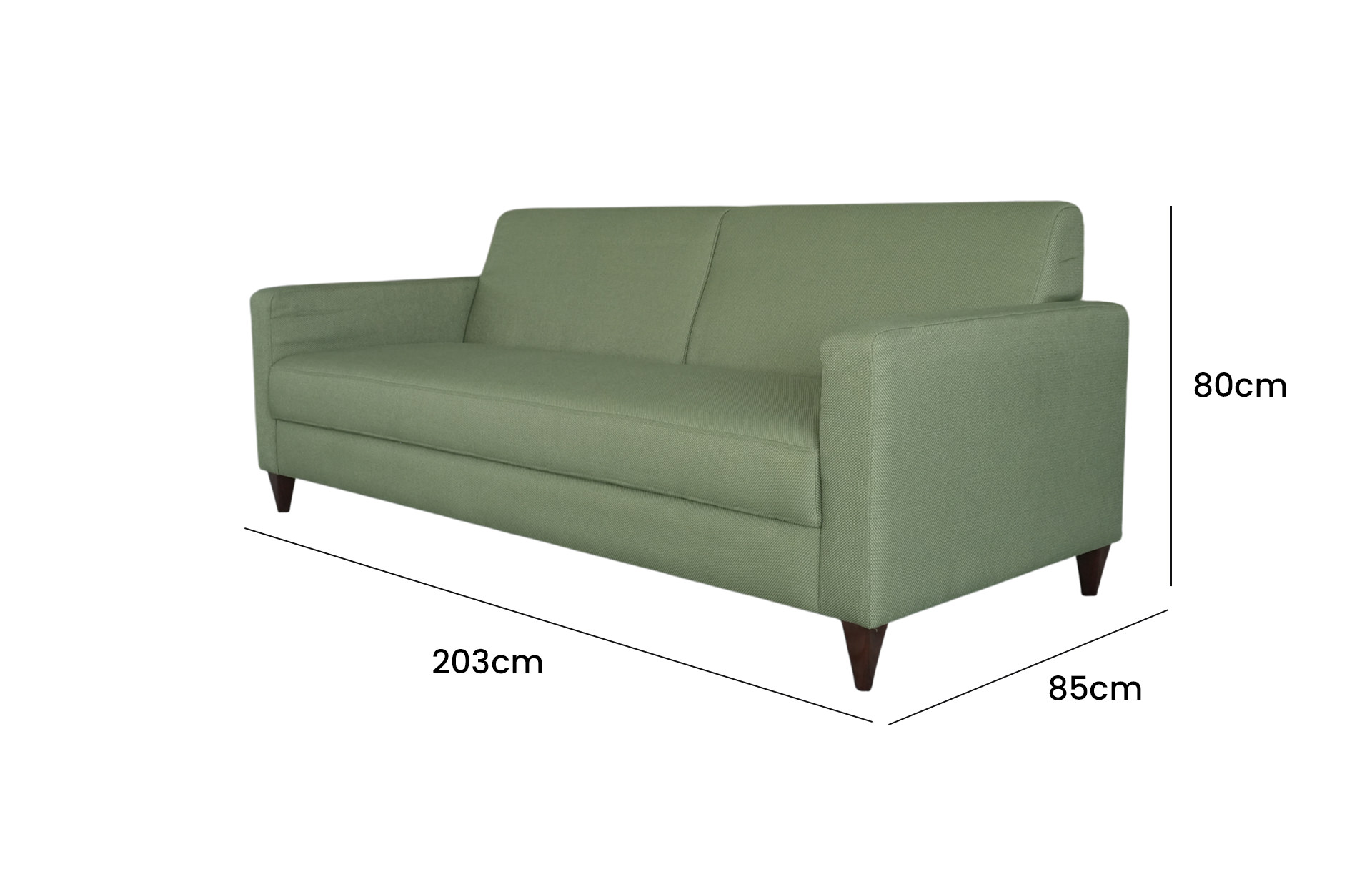 Home Decor Saiga Sofa A 51 Fern Side View Size