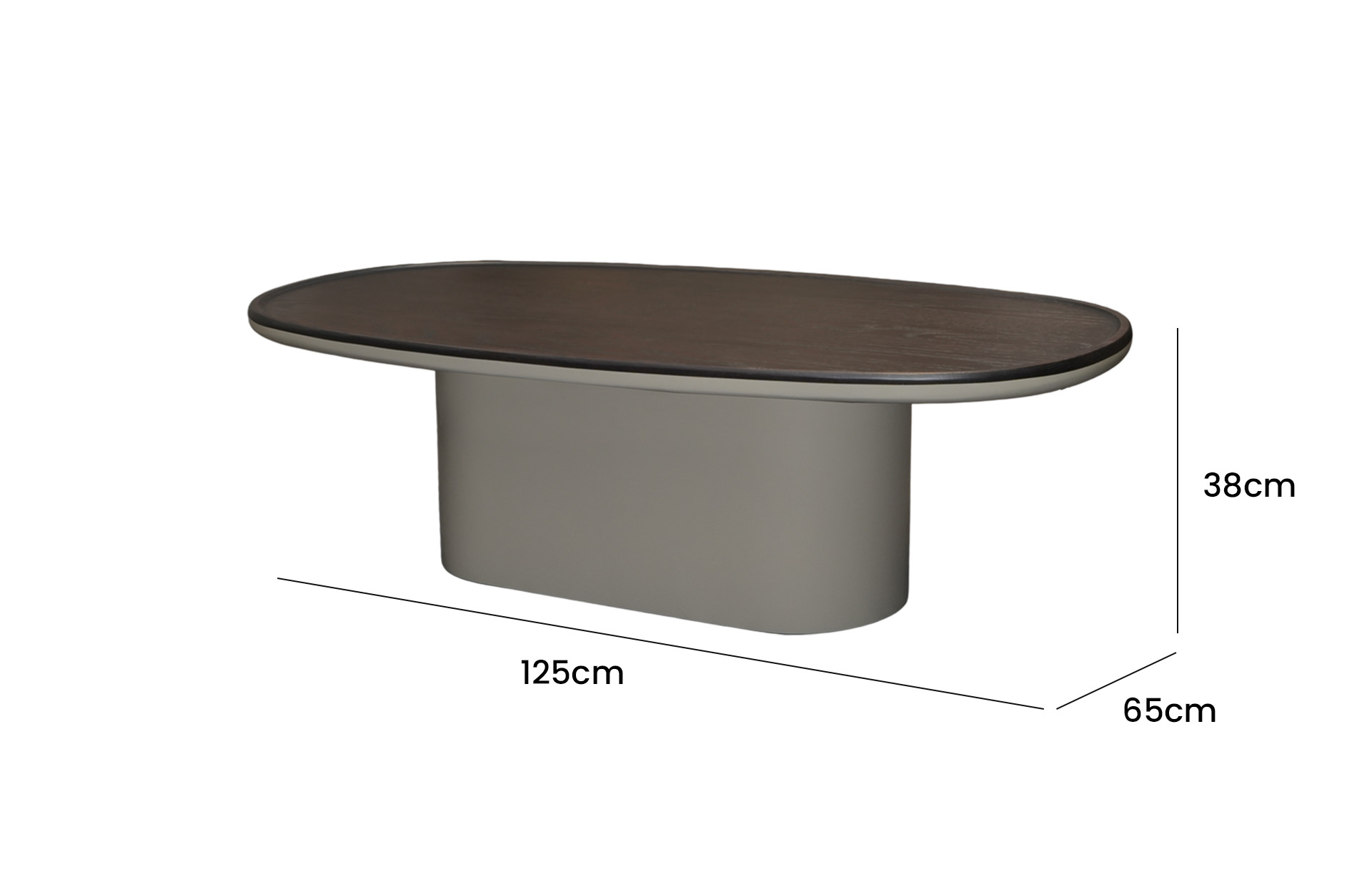 Home Decor Adilon Coffee Table Side View Size