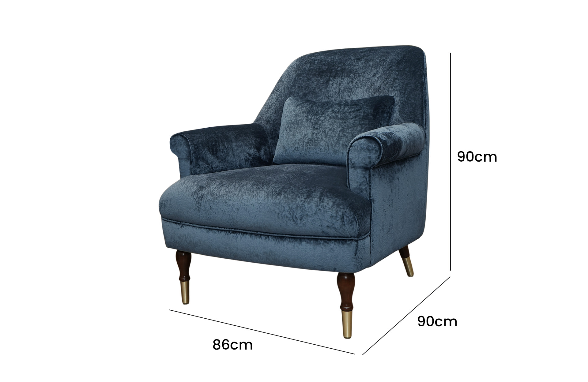 Home Decor Arm Chair Ansel Single AV 196 Side View Size