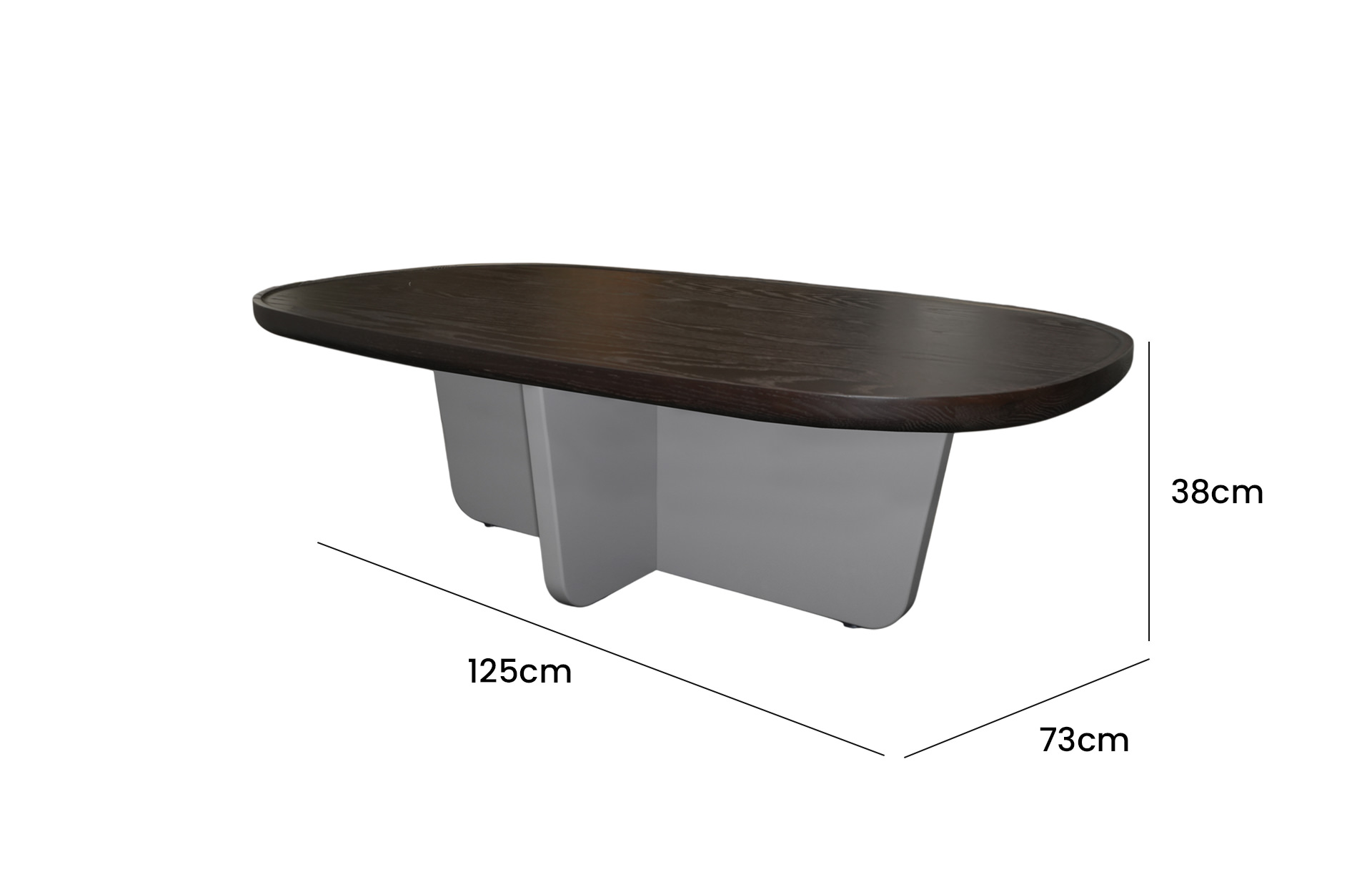Home Decor Cambria Coffee Table L Black Side View Size
