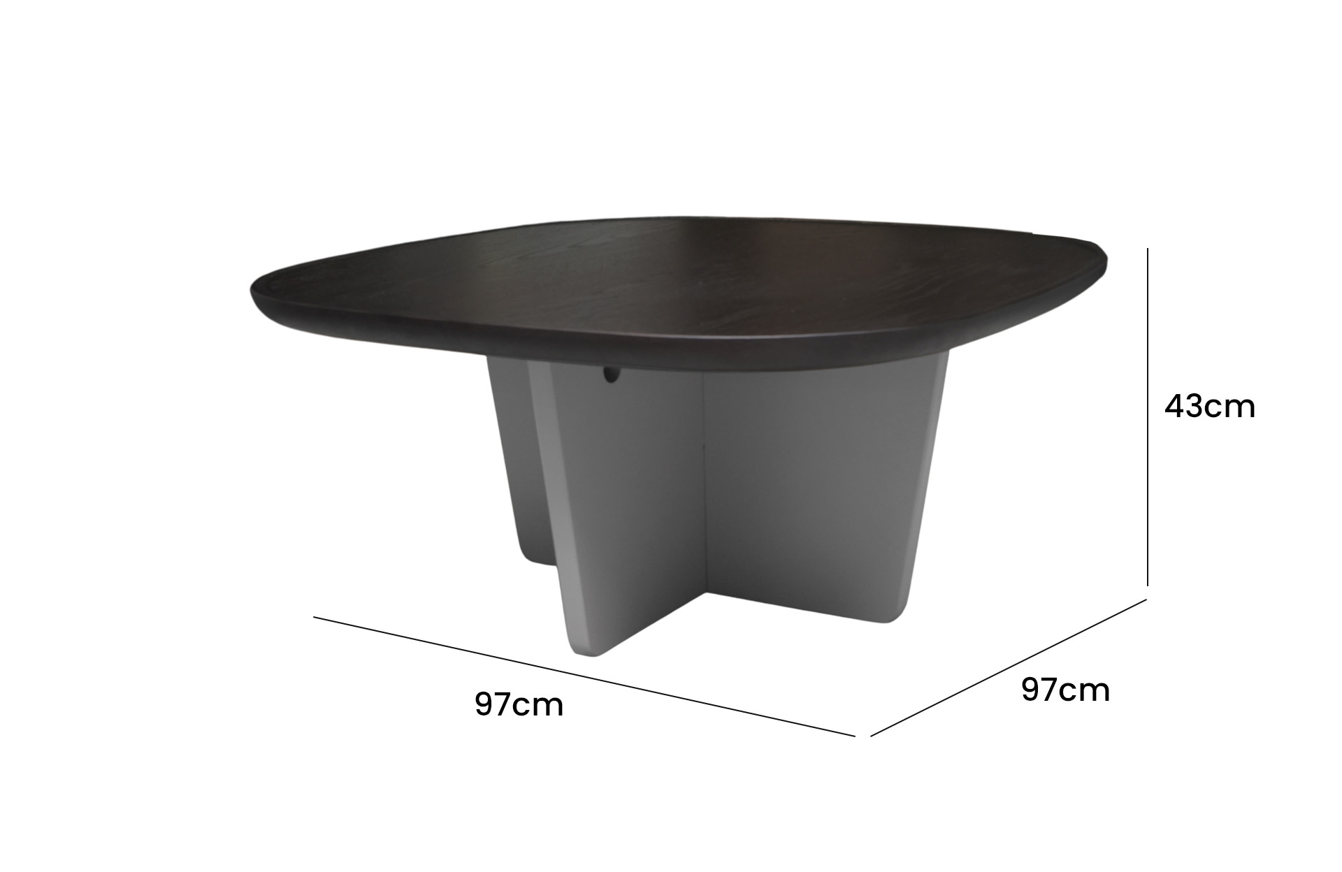 Home Decor Cambria Coffee Table M Black Side View Size