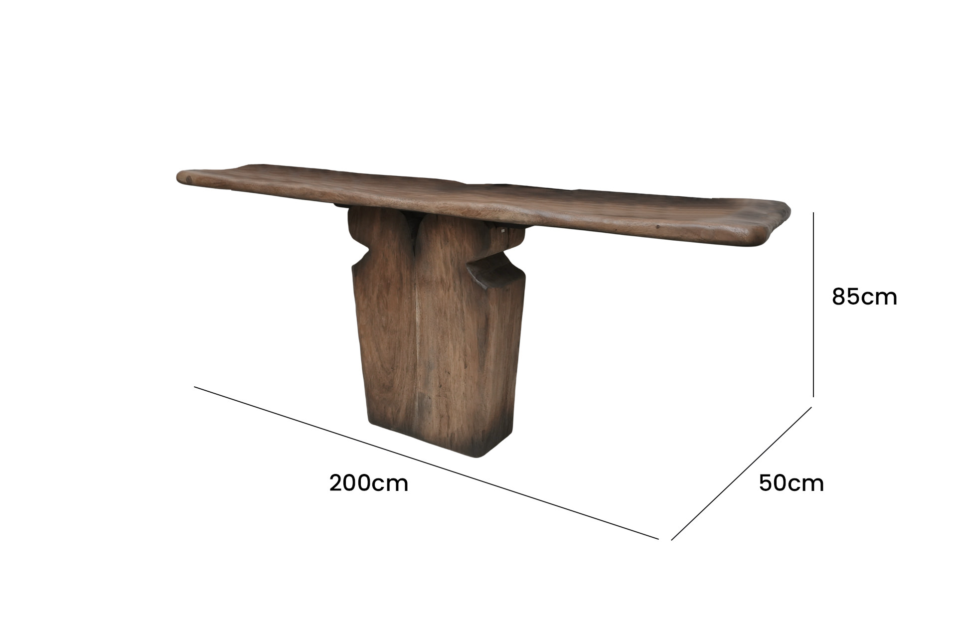Home Decor Console Tables 9516 Side View Size
