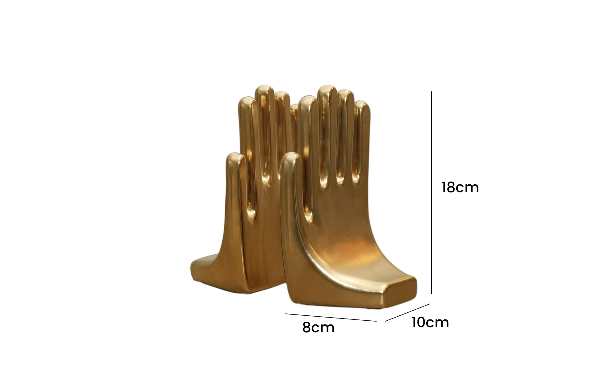 Home Decor FD-D25016 Clapping Bookend Side View Size