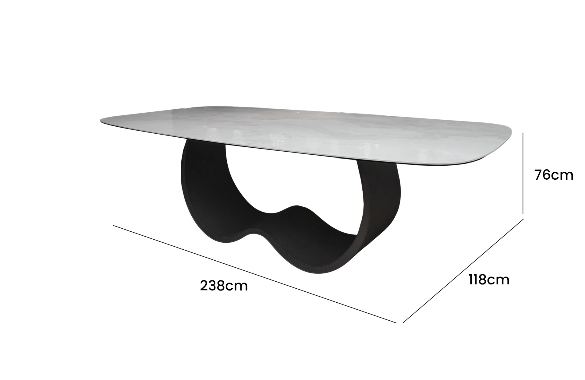 Home Decor Dining Table L-FM1030-238 Dining Table Side View Size